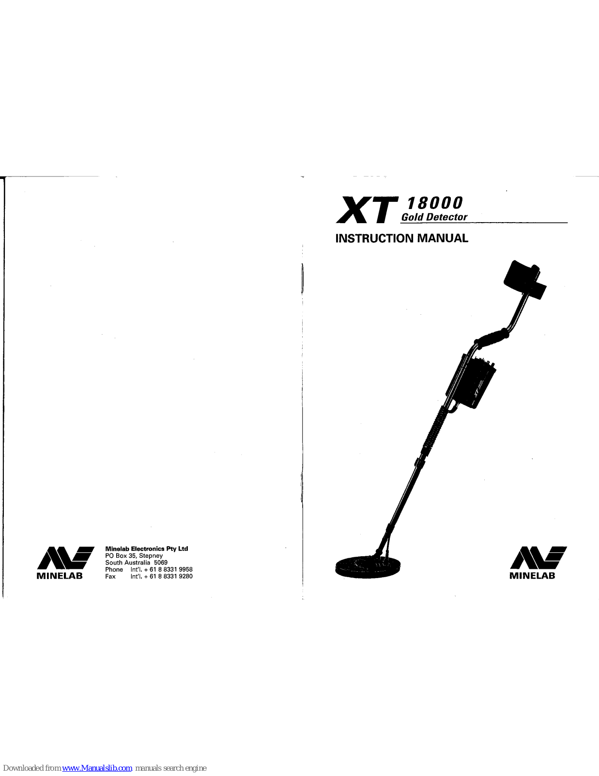 Minelab XT 18000 Instruction Manual