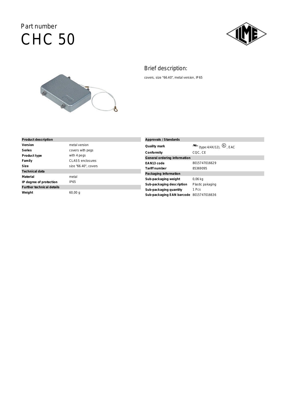 ILME CHC-50 Data Sheet