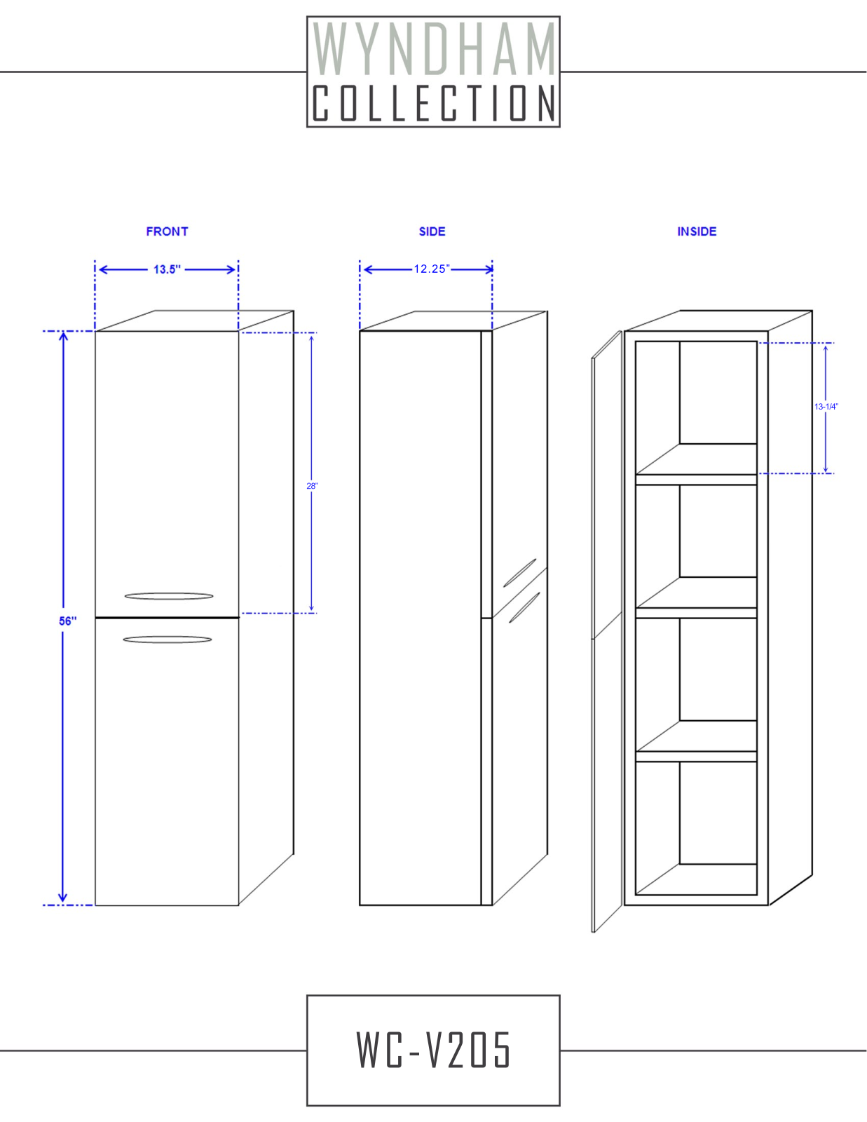 Wyndham Collection WCV205GO Specifications