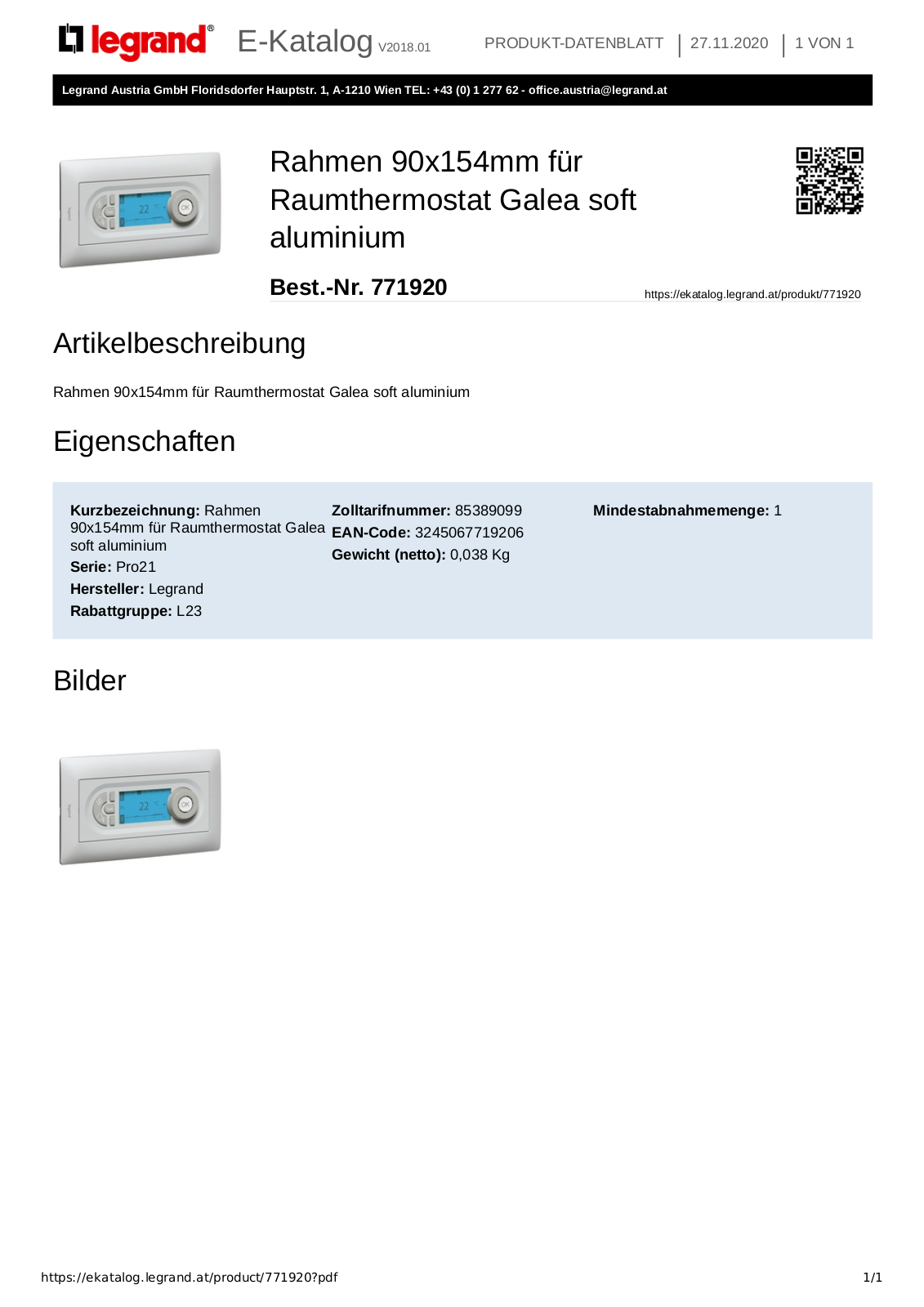 Legrand 771920 User Manual