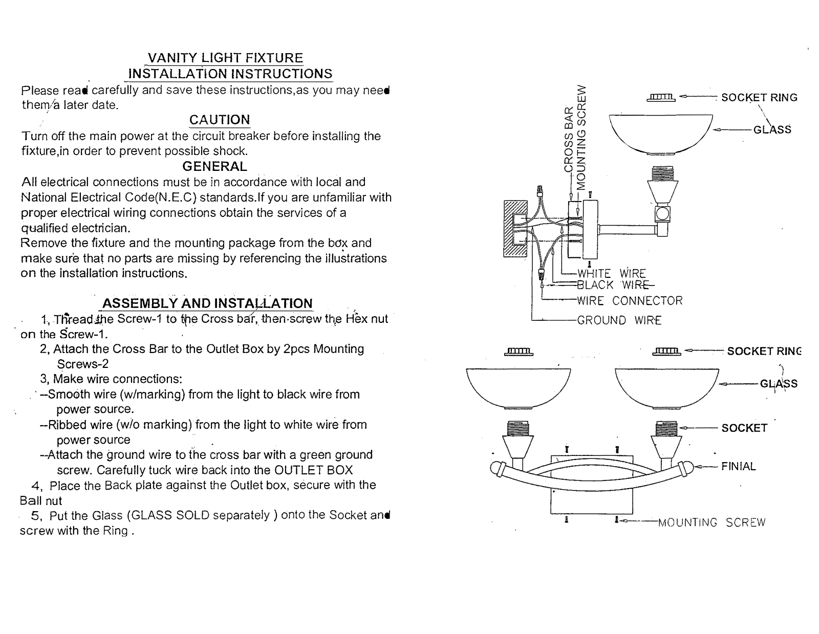 Fleur De Lis Living FLDV9066 Installation & Assembly - ManualMachine.com