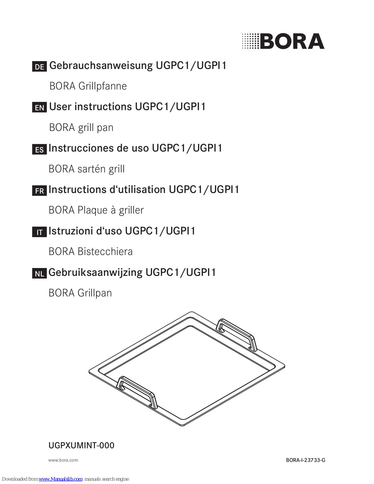 bora UGPC1, UGPI1 User Instructions - ManualMachine.com