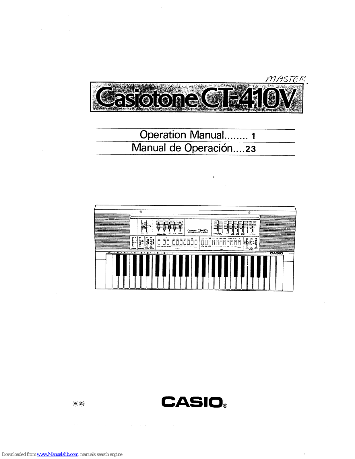 Casio Casiotone CT-410V Operation Manual