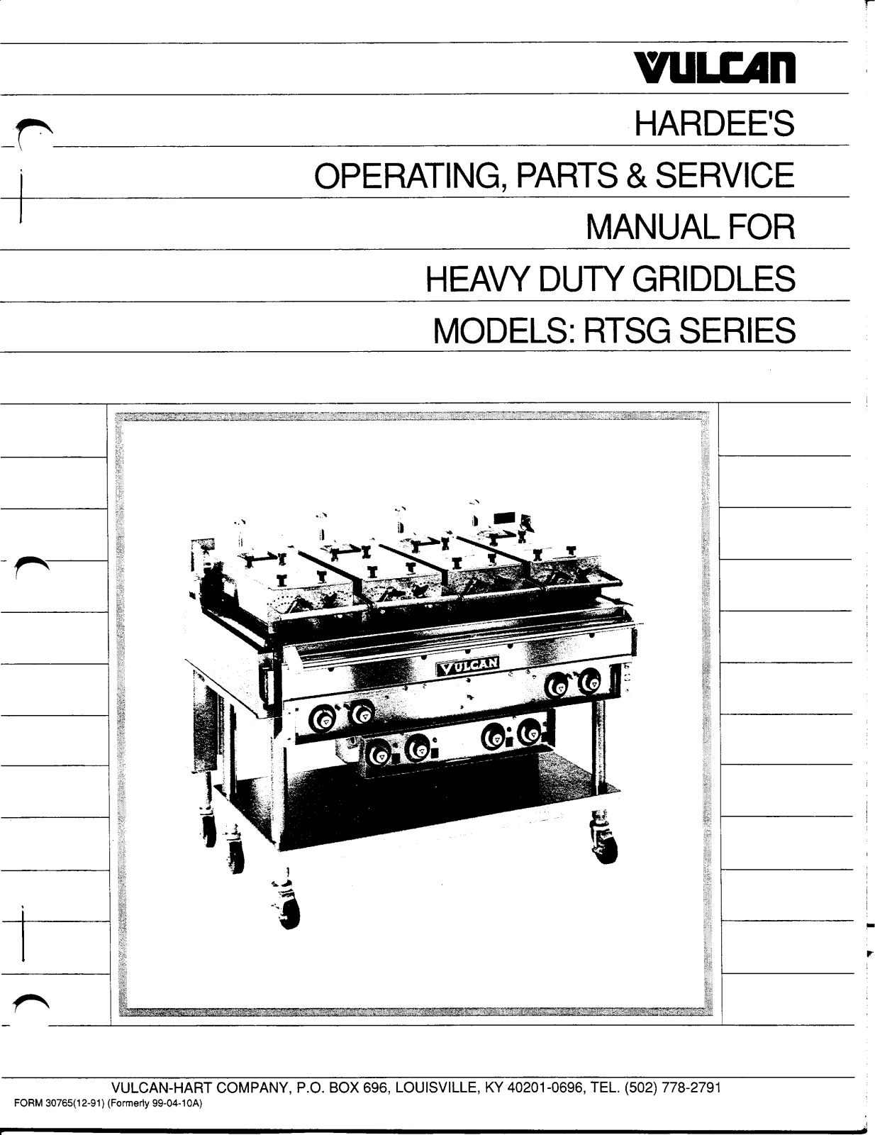 Vulcan RTSG-2L948S Service Manual