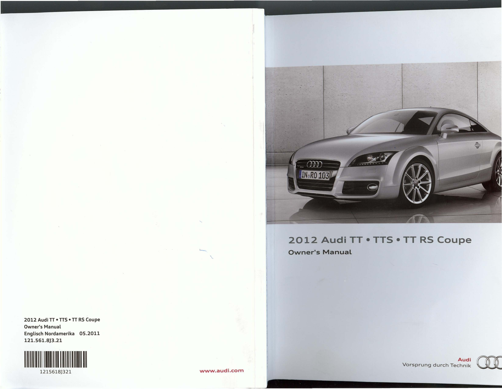 Audi TTS 2012, TT 2012 User Manual