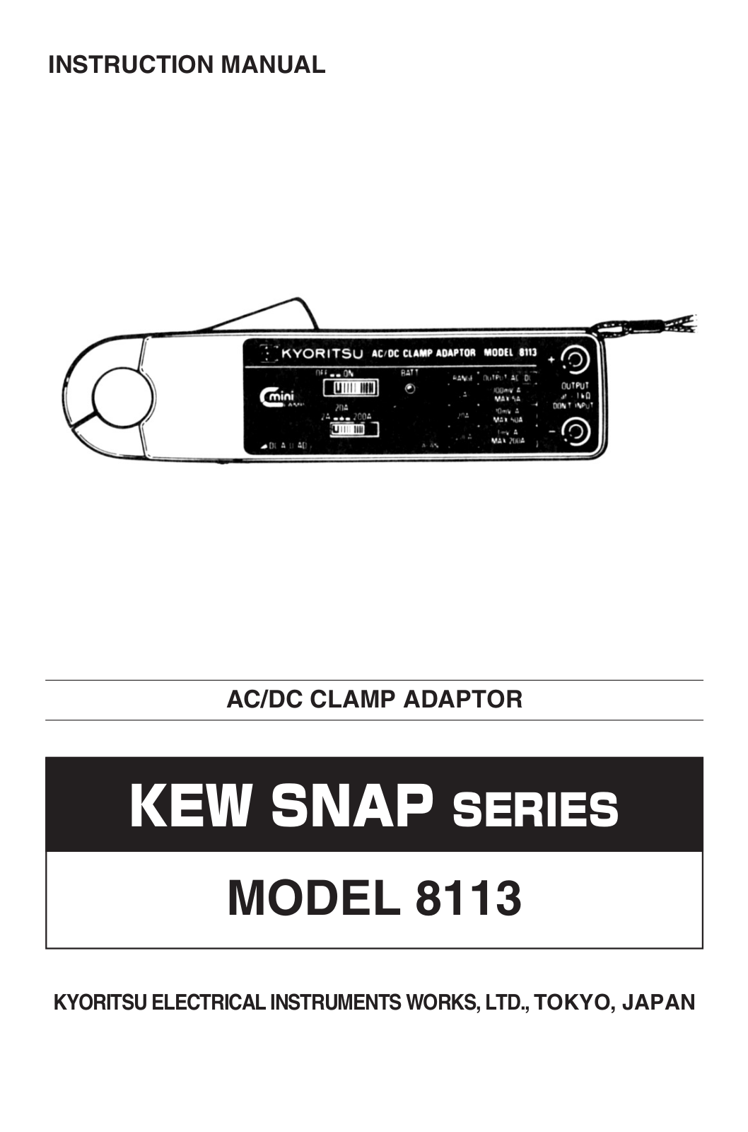 KYORITSU 8113 User Manual