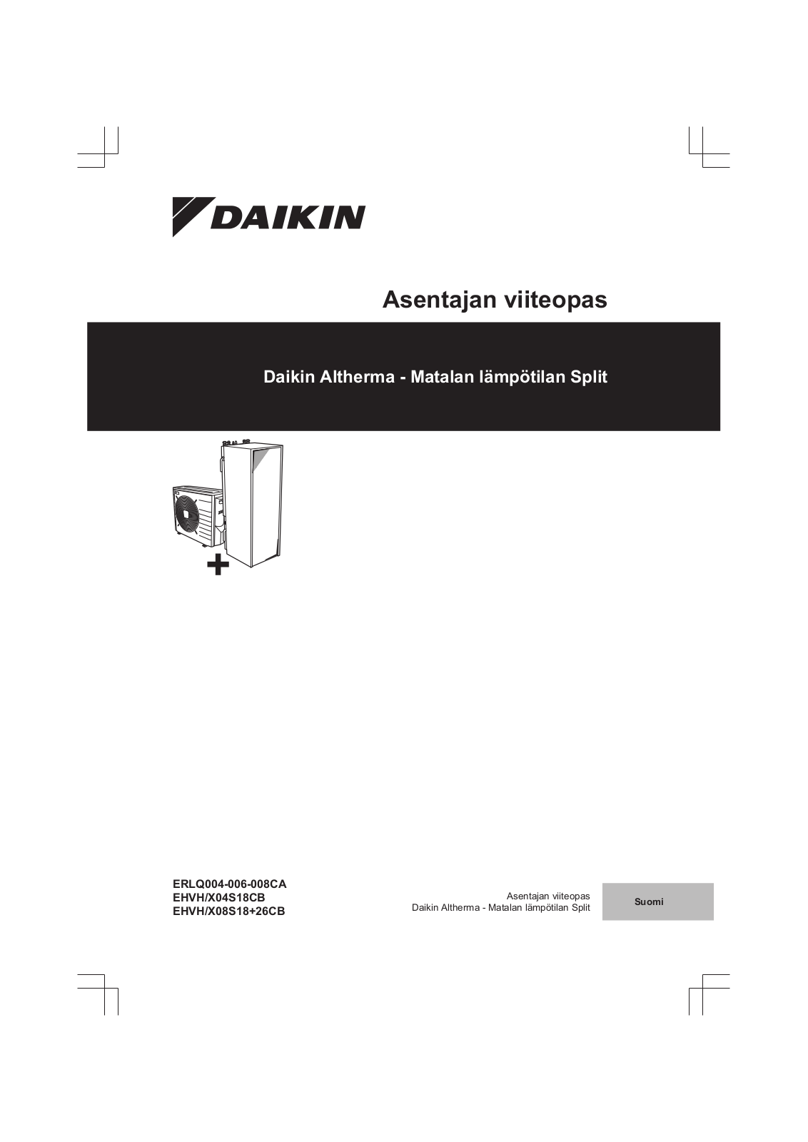 Daikin ERLQ004-006-008CA Installation manuals