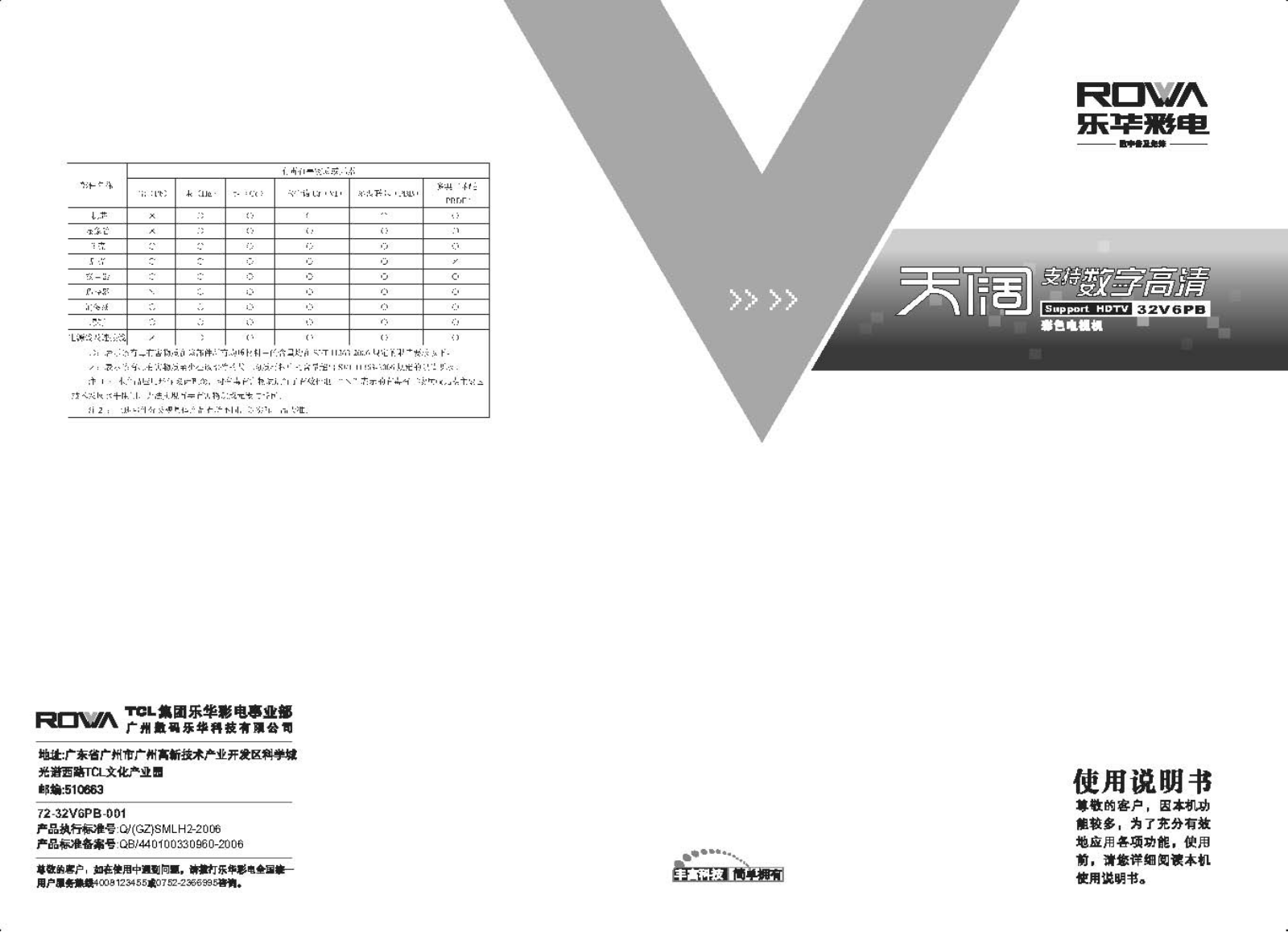 ROWA 32V6PB User Manual