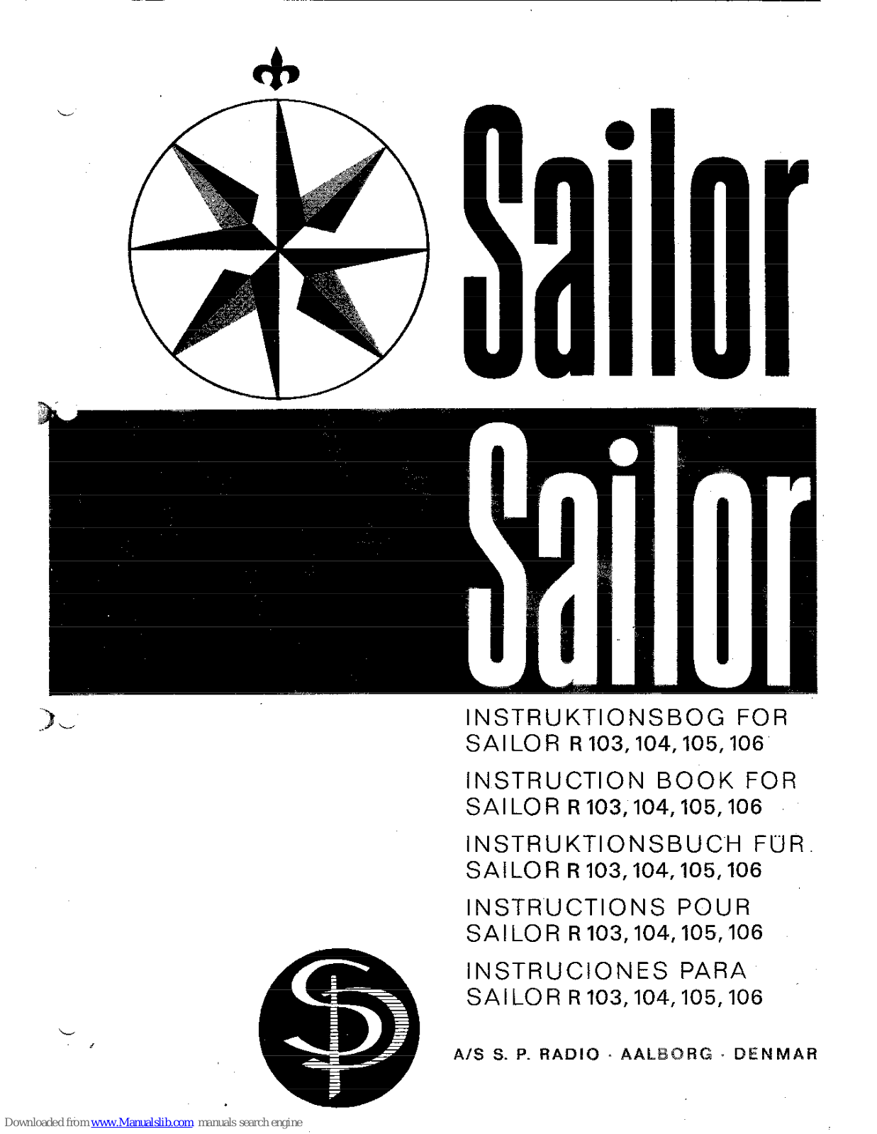 Sailor R 104, R 105, R 106 Instruction Book