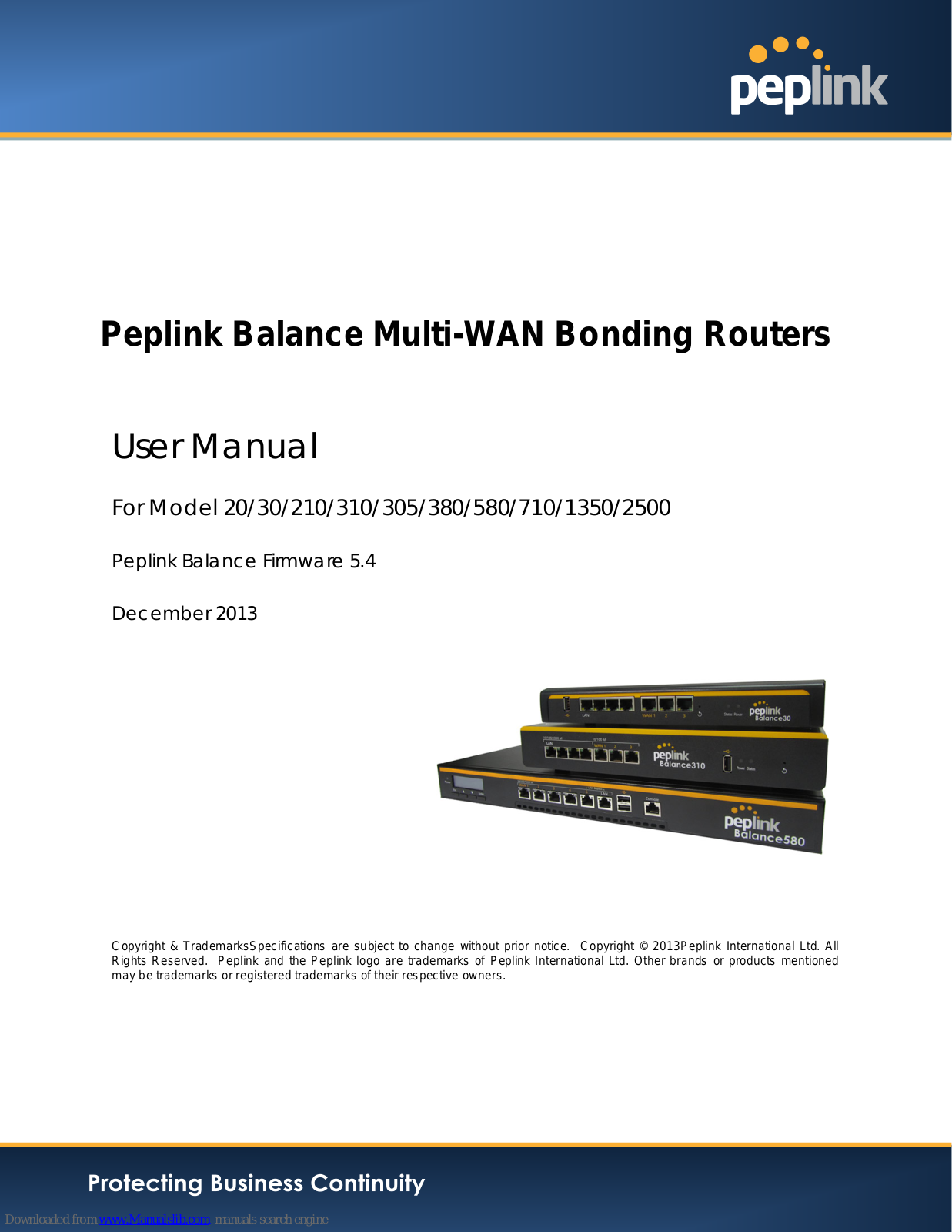 peplink 20, Balance 20, Balance 210, Balance 380, Balance 30 User Manual - ManualMachine.com