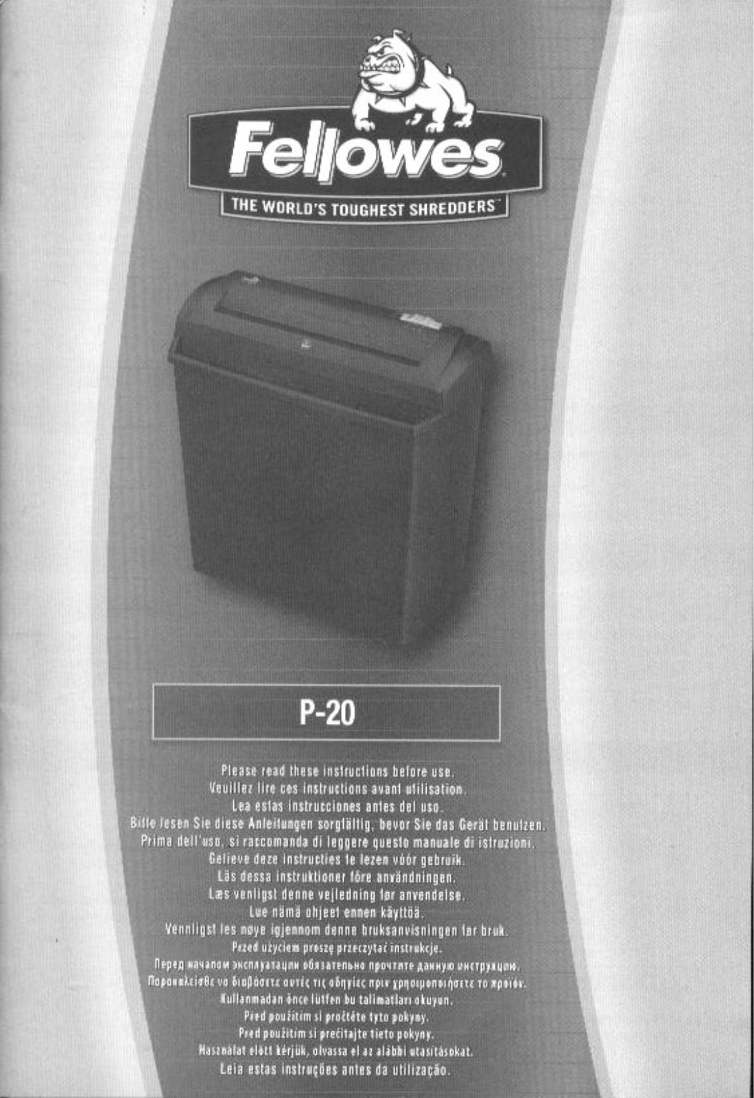 Fellowes P20, P-38 User Manual