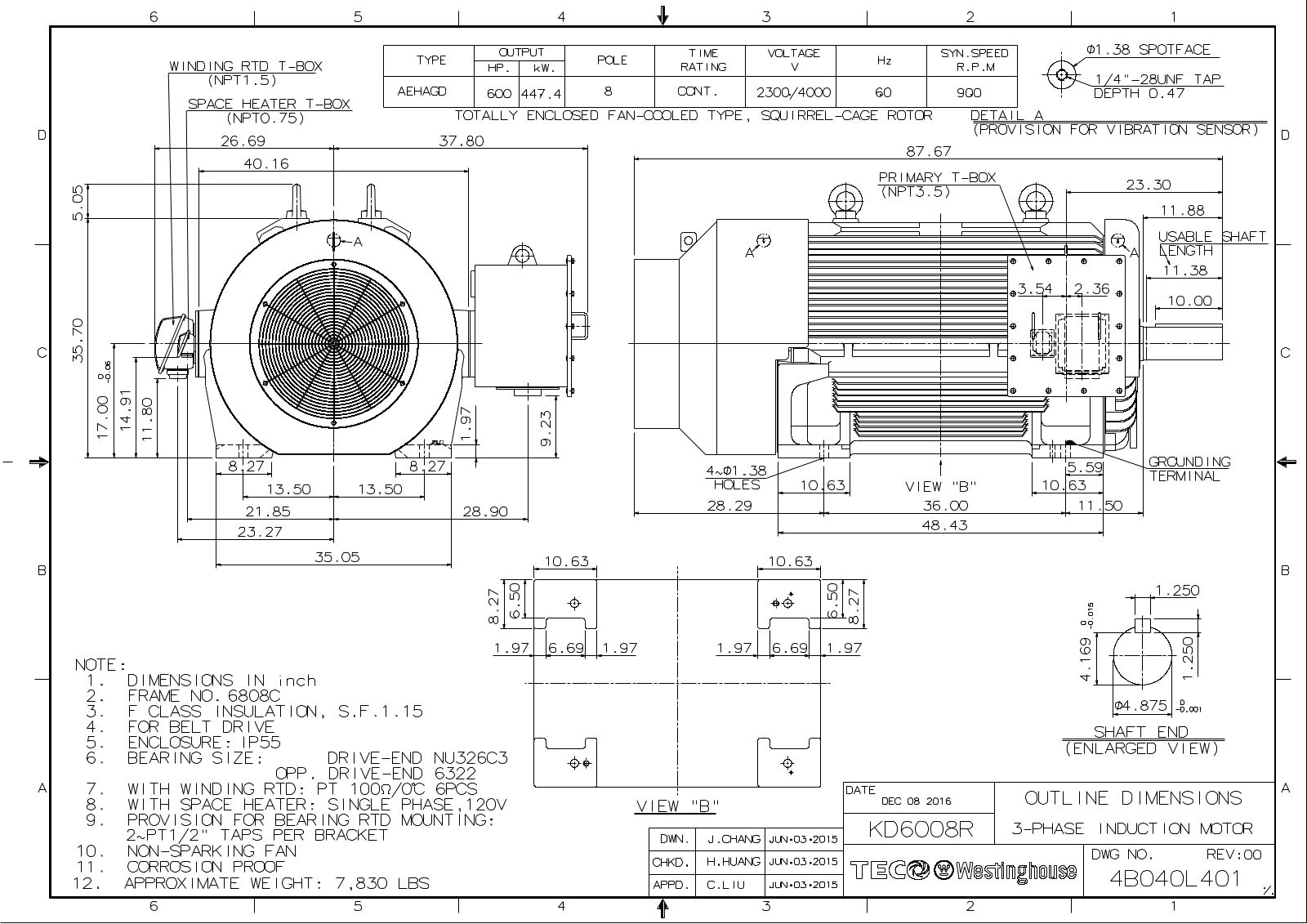 Teco KD6008R Reference Drawing