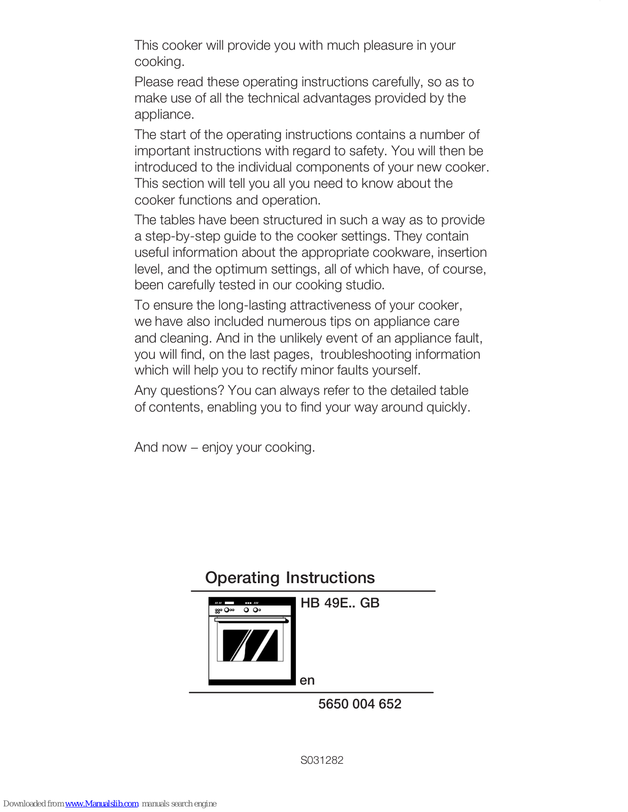 Siemens HB 49E Series Operating Instructions Manual