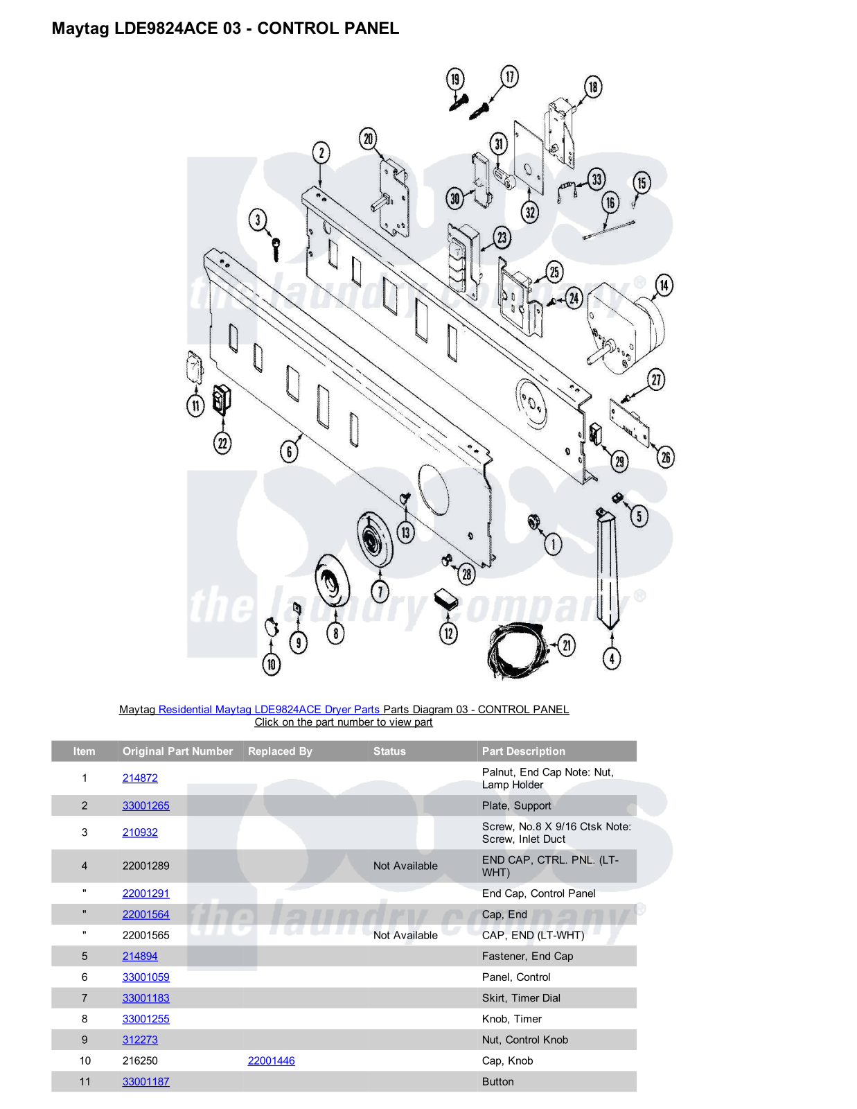 Maytag LDE9824ACE Parts Diagram