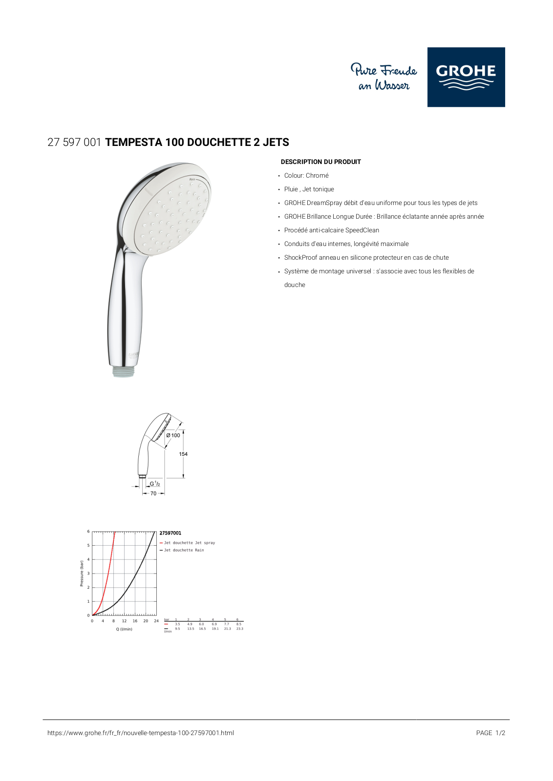 Grohe 27597001 Specification - ManualMachine.com