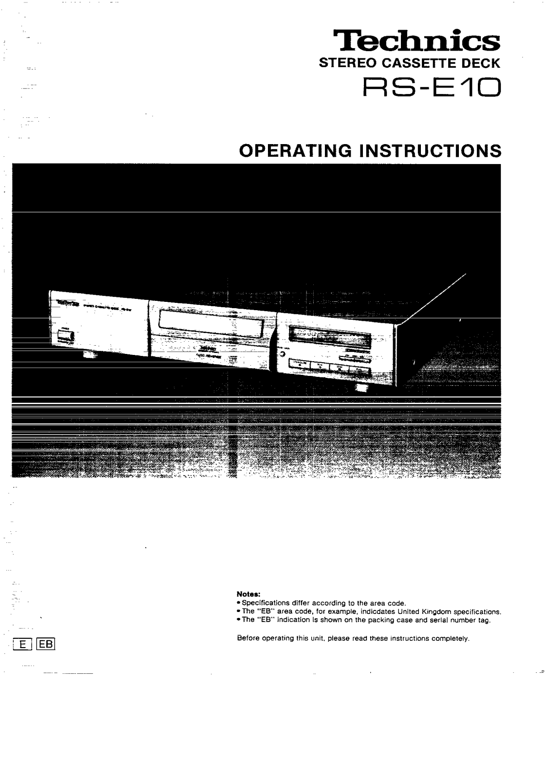 Panasonic RS-E10 Operating Instructions