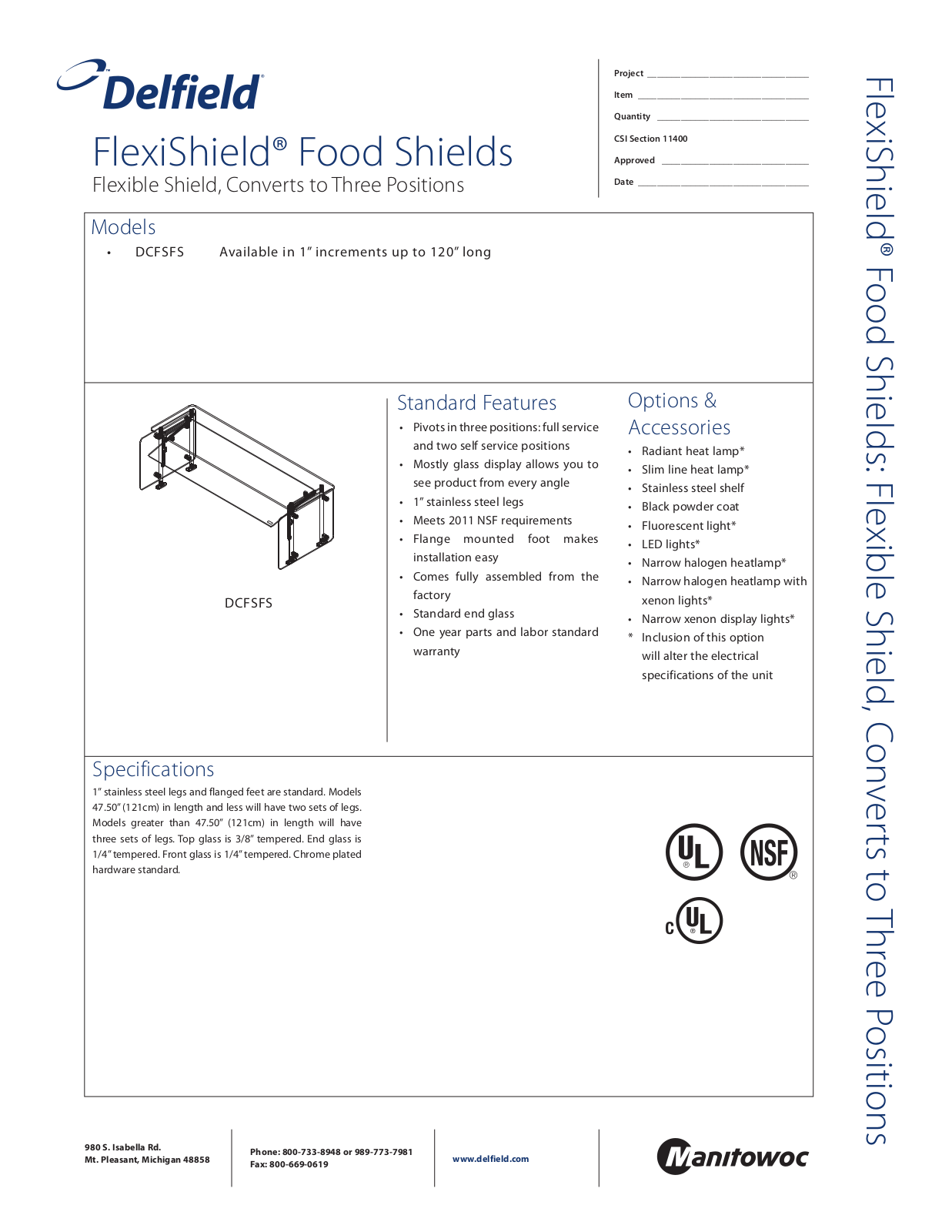 Delfield DCFSFS User Manual