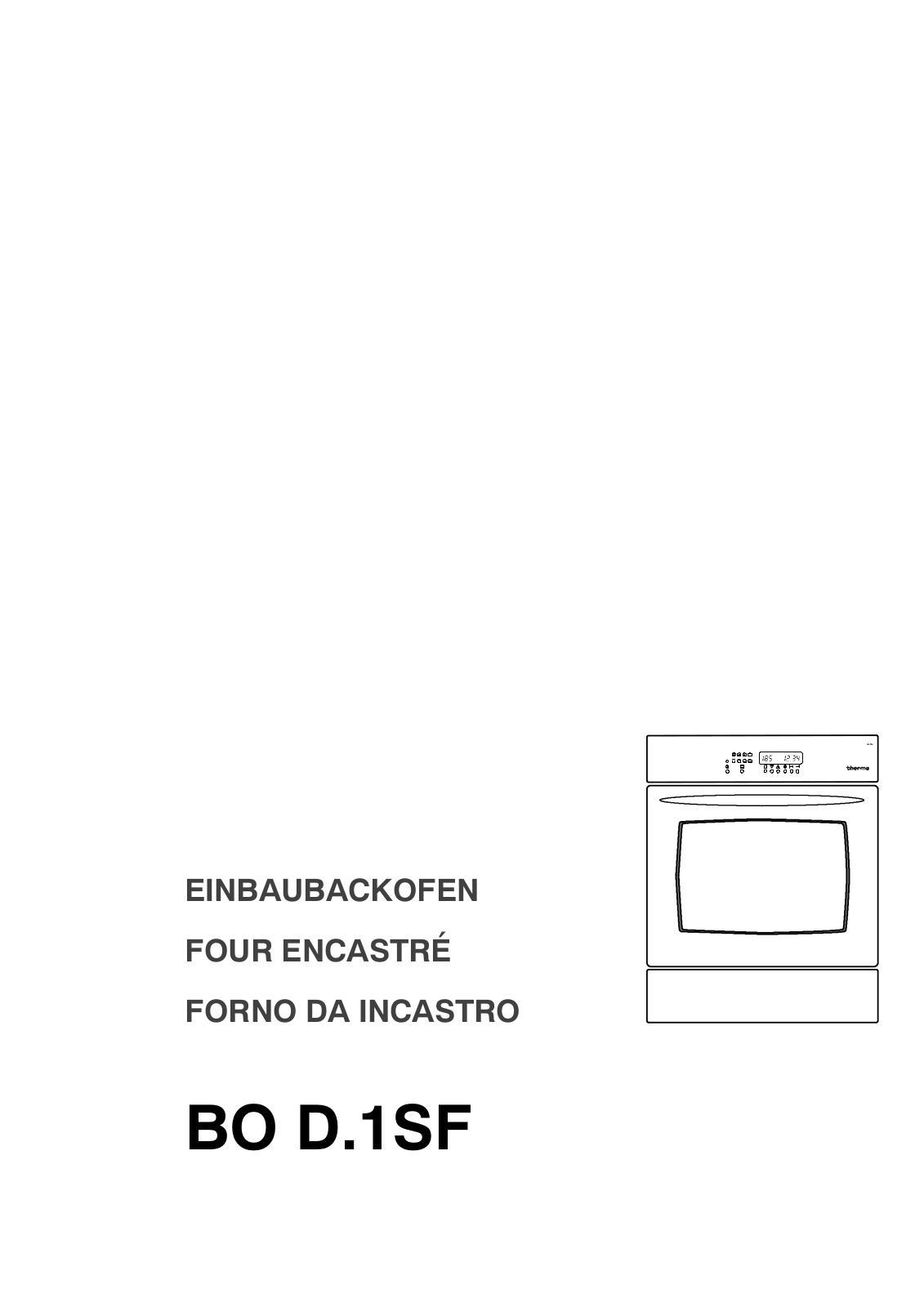 Therma BO D.1 SF Operating Manual