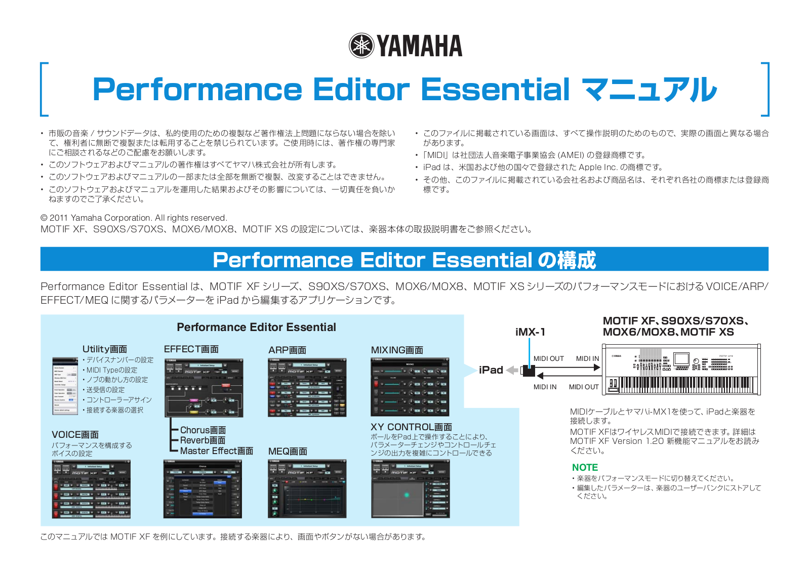 Yamaha PERFORMANCE EDITOR ESSENTIAL User Manual