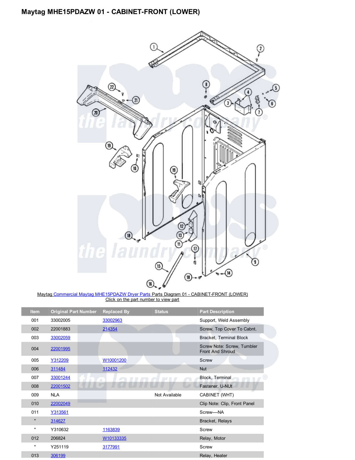 Maytag MHE15PDAZW Parts Diagram