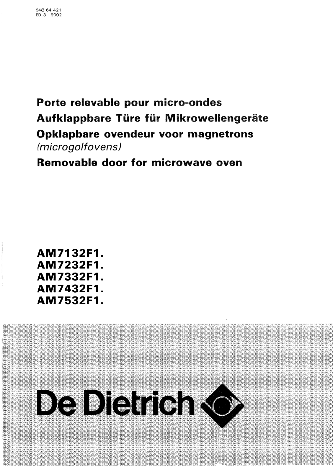 De dietrich AM7332F1, AM7132F1, AM7232F1, AM7432F1, AM7532F1 User Manual