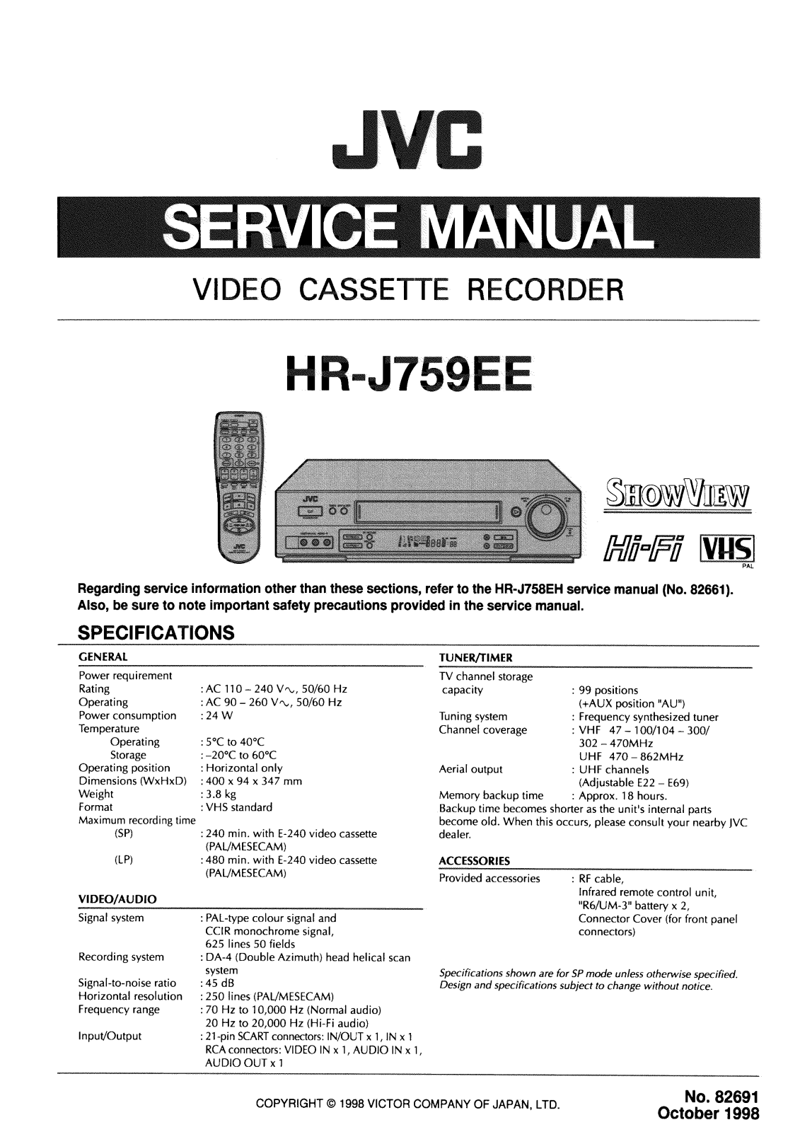 JVC HR-J759EE Service Manual