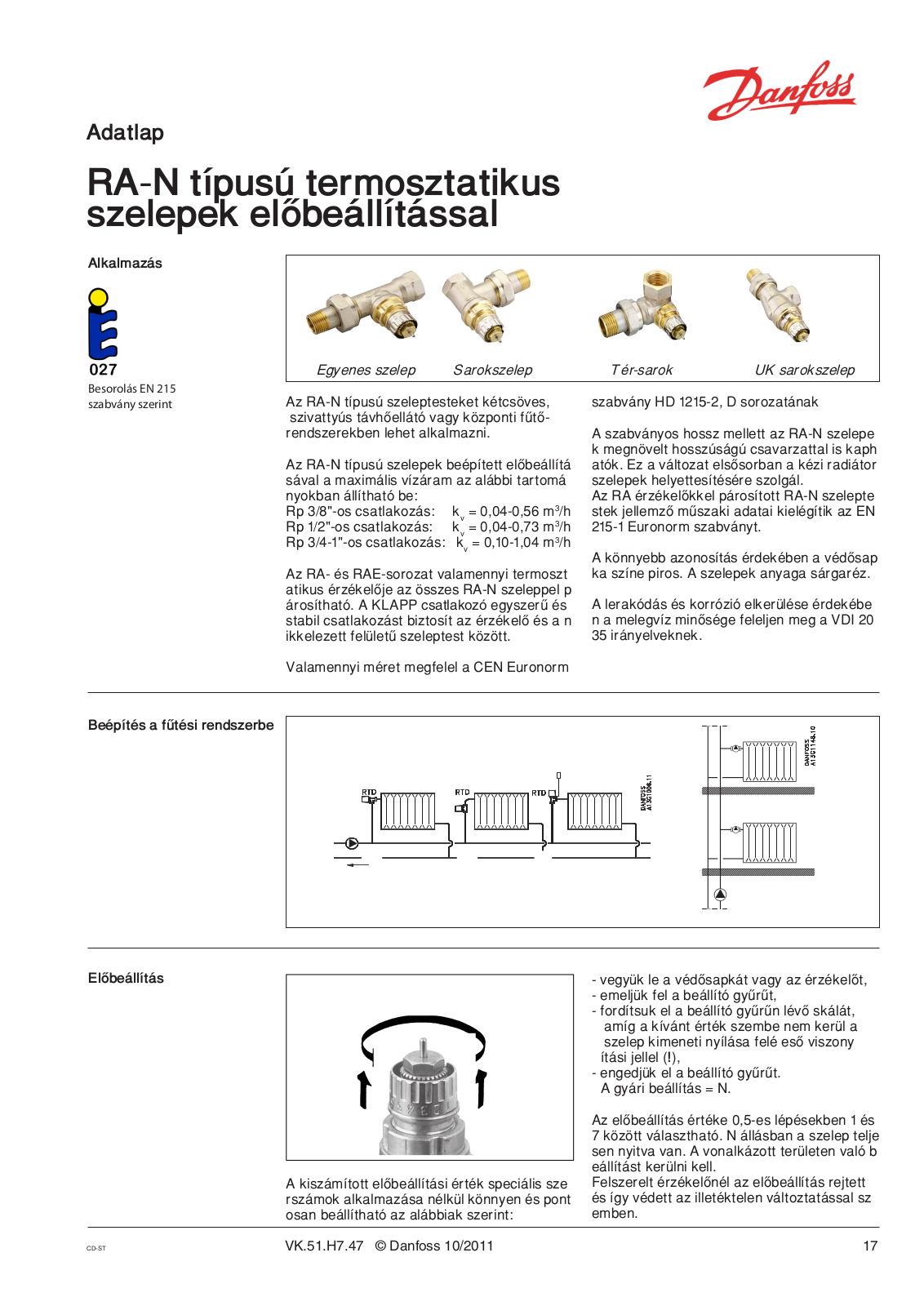 Danfoss RA-N Data sheet