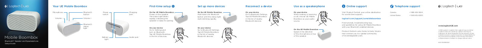 Logitech UE MOBILE BOOMBOX Quick Start Manual