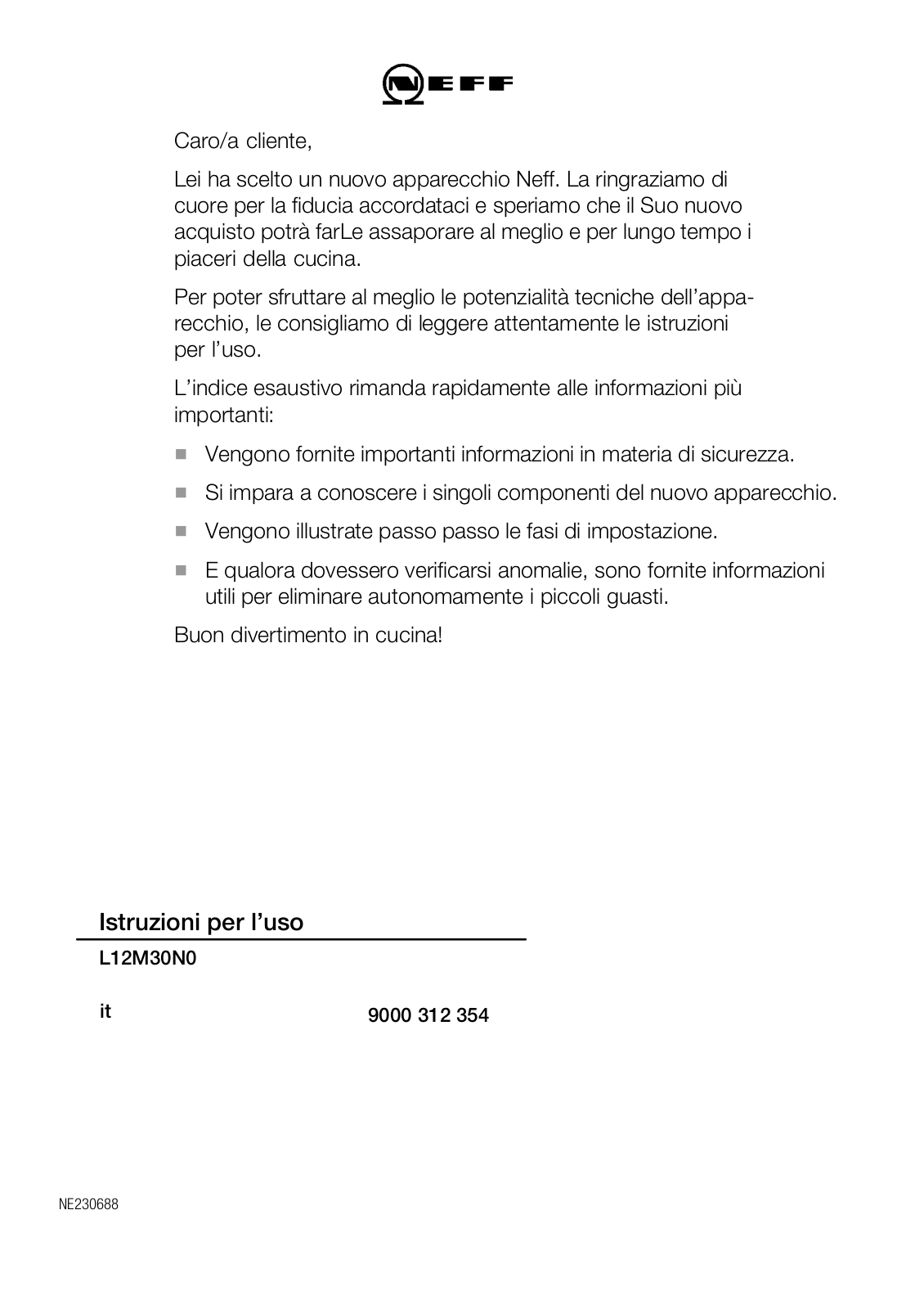 Neff L12M30N0 User Manual