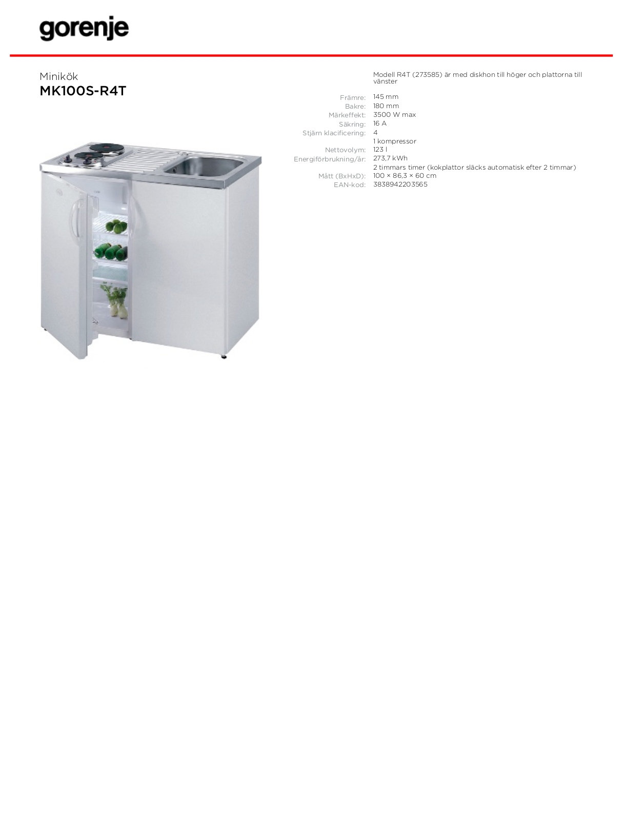 Gorenje MK100S-R4T BROCHURE