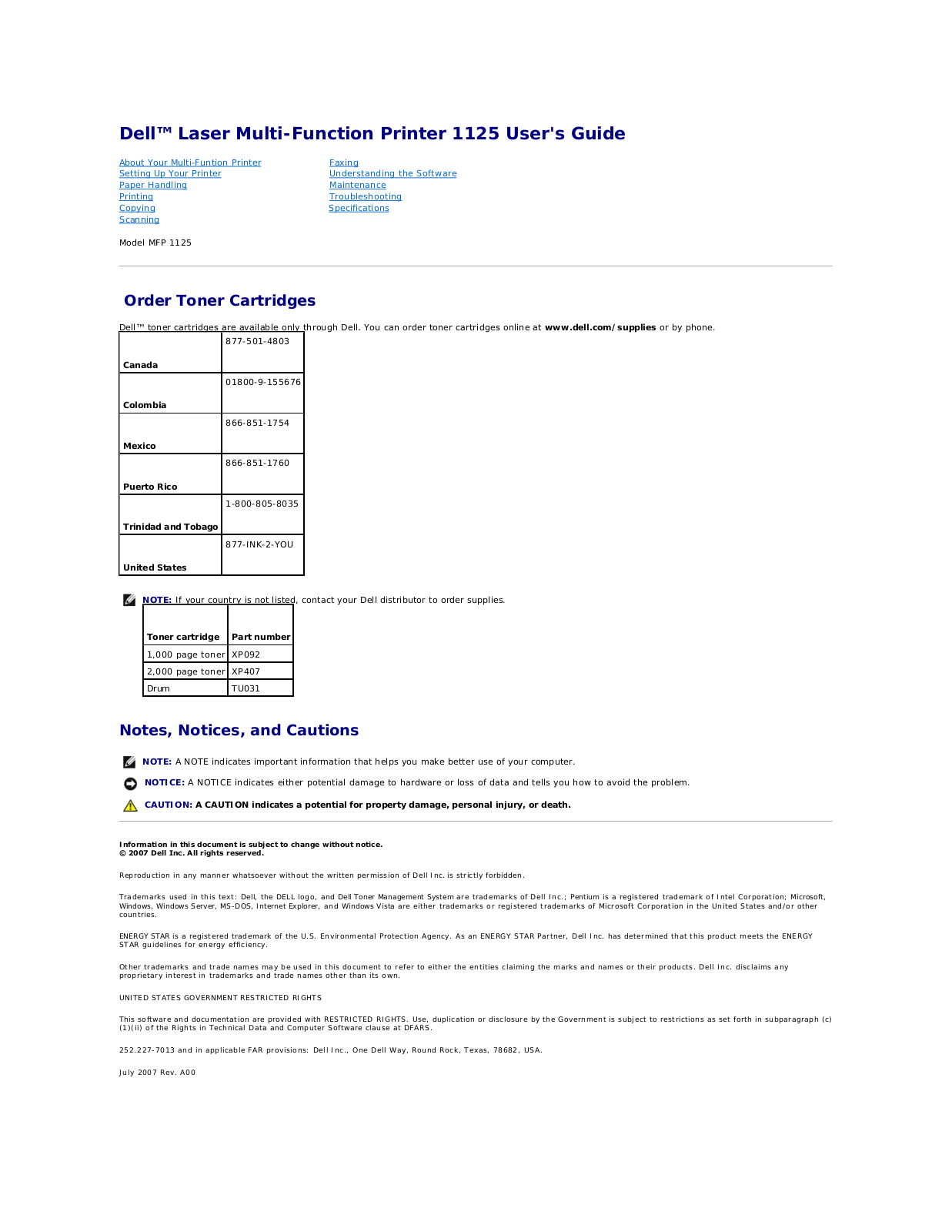 Dell 1125 User Manual