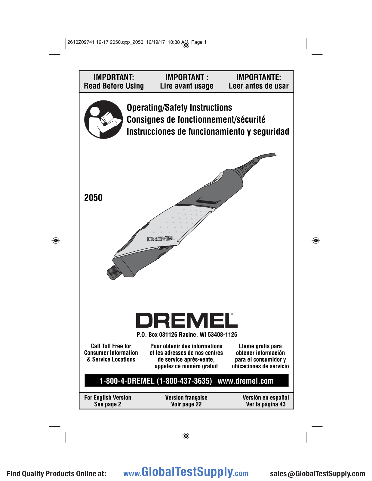 Dremel 2050-15 User manual - ManualMachine.com
