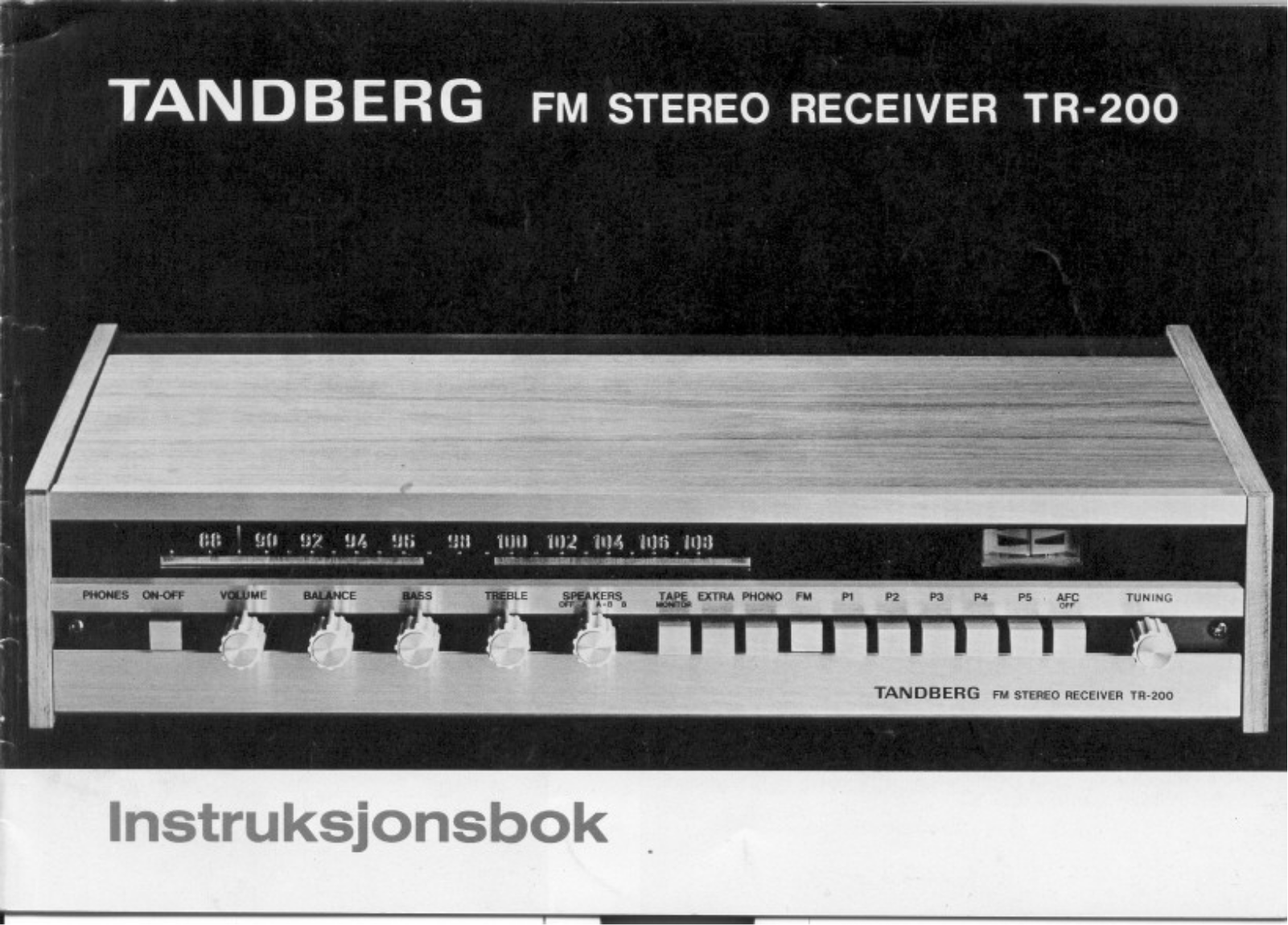 Tandberg TR-200 Owners manual