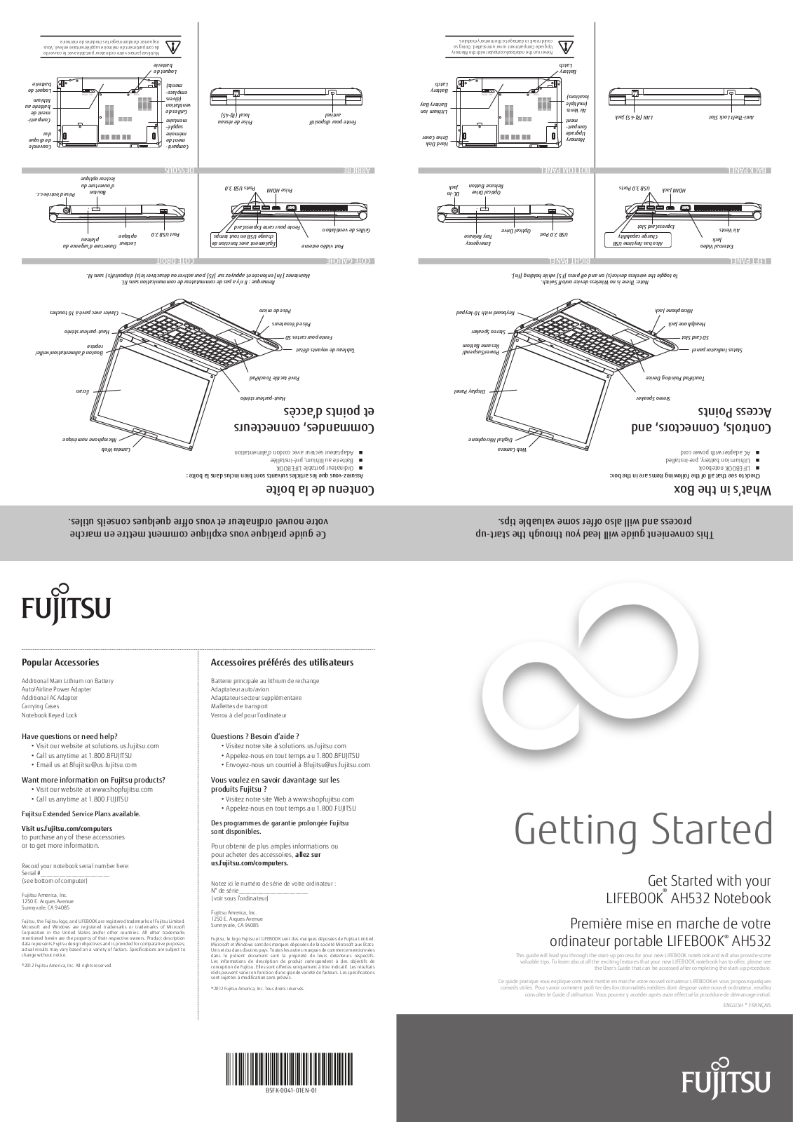 Fujitsu LifeBook AH532 Quick Start Guide