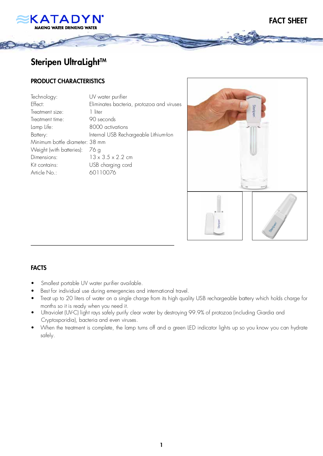 SteriPEN Ultralight User Manual