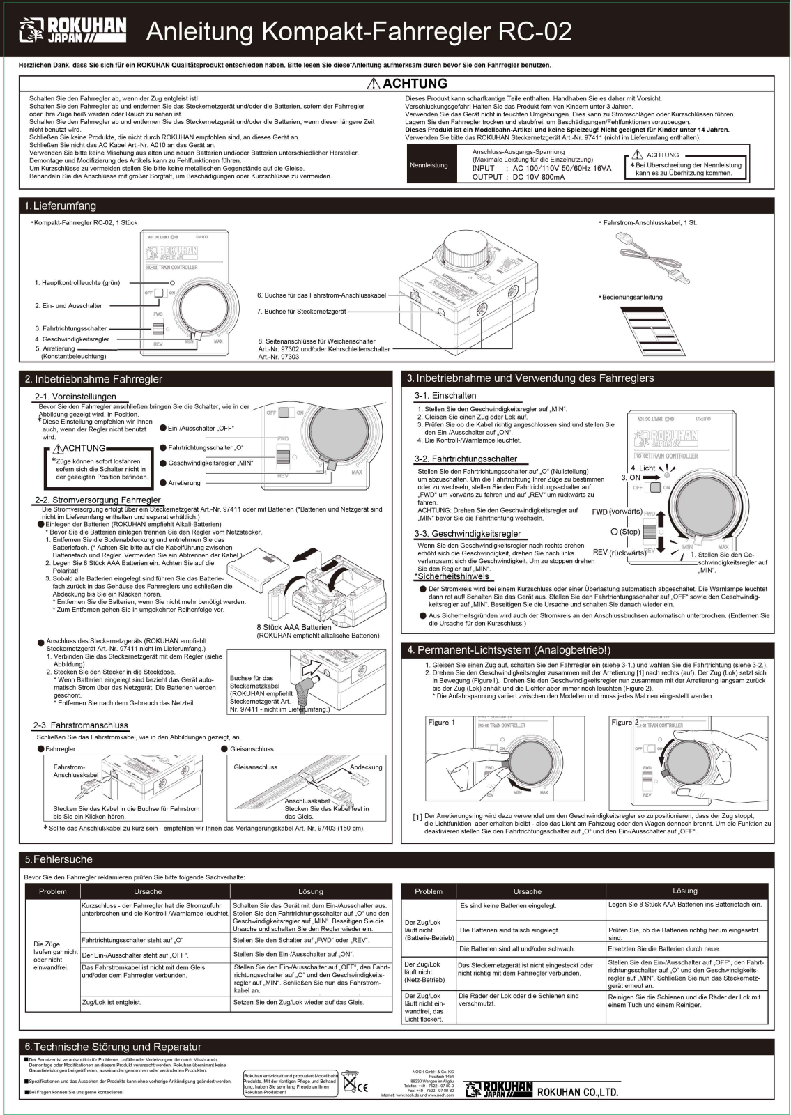 Rokuhan RC02 User guide