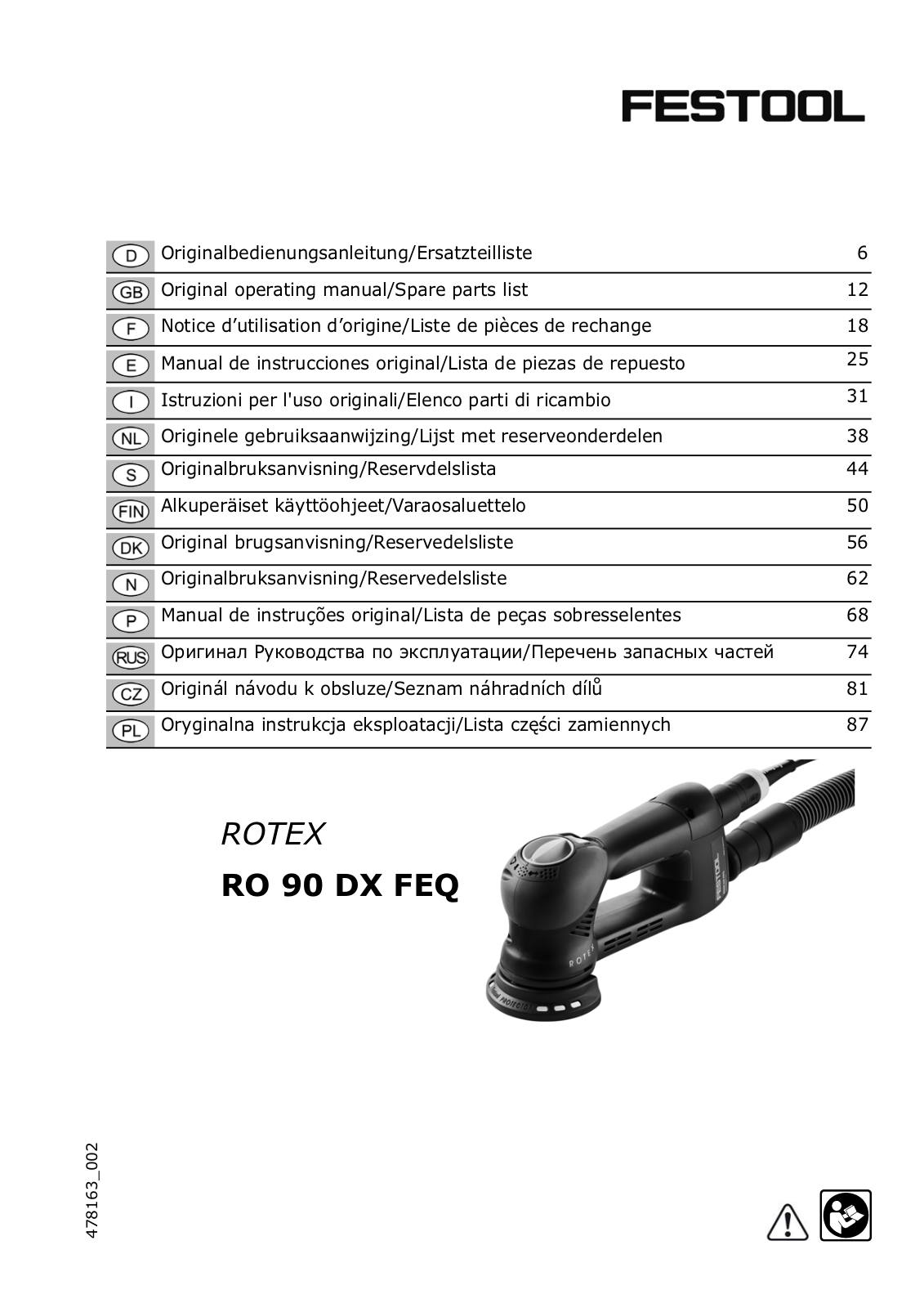 FESTOOL RO 90 DX FEQ User Manual