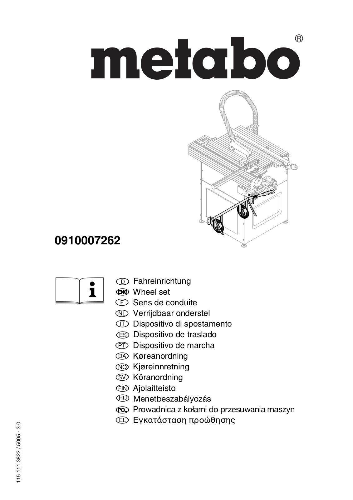 Metabo 0910007262 User guide - ManualMachine.com