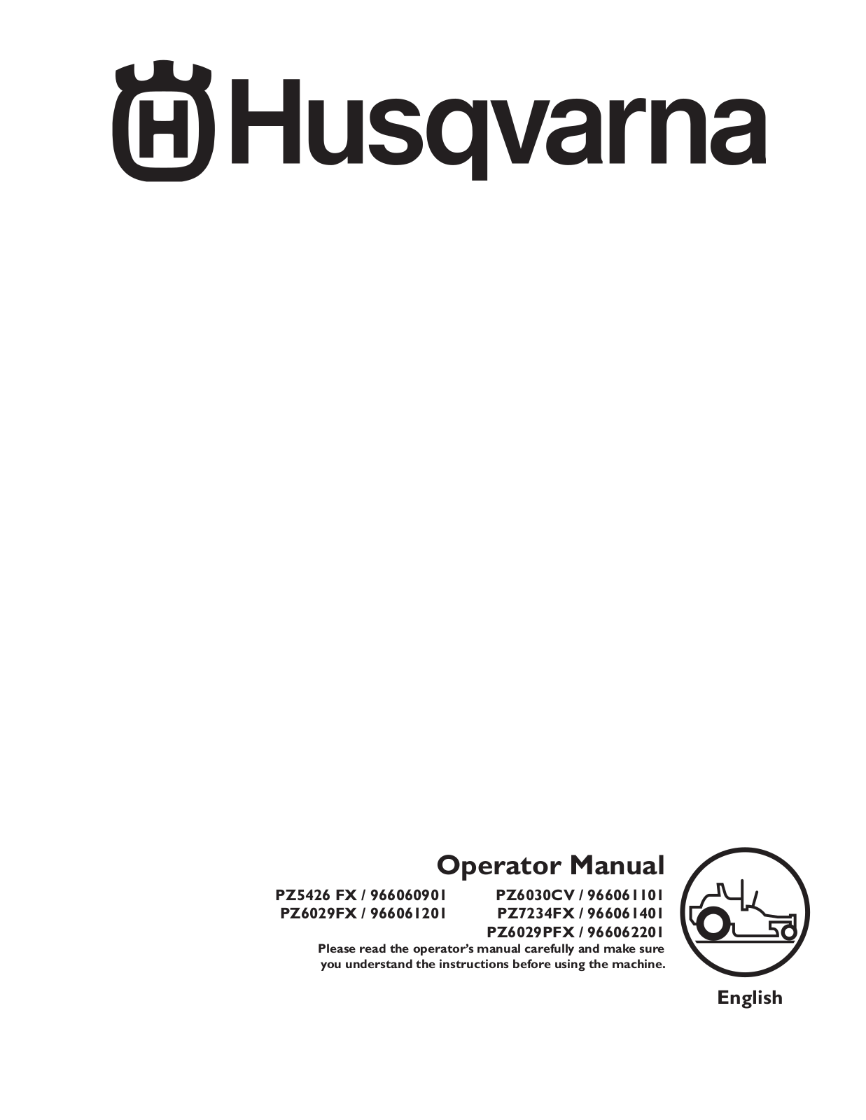 Husqvarna 966061401, 966062201, 966060901, 966061201, 966061101 User Manual