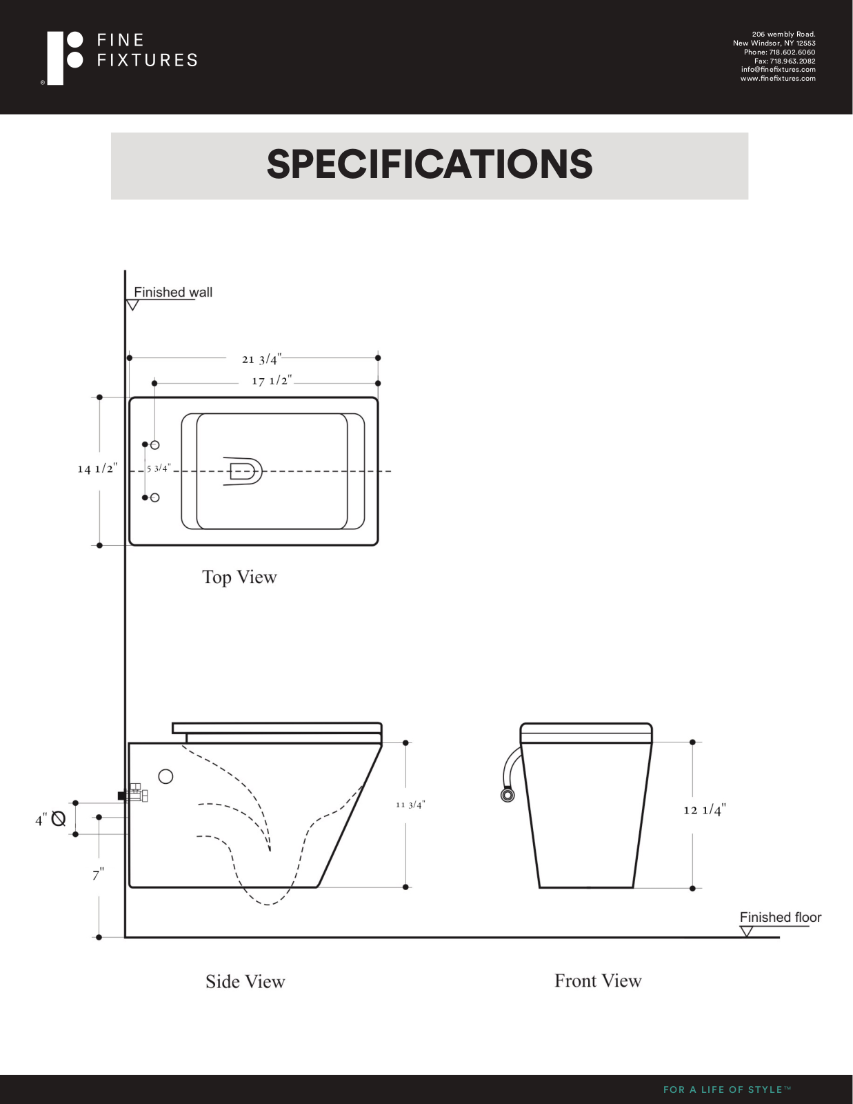 Fine Fixtures EAFK1219 Dimensions - ManualMachine.com