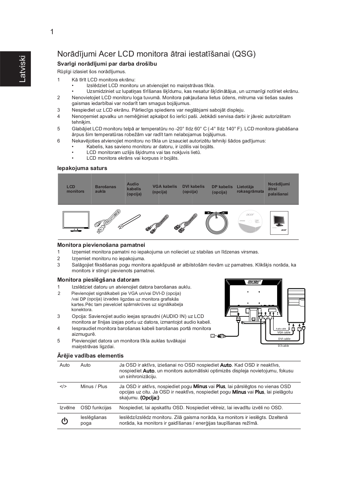 Acer V223PWL User Manual