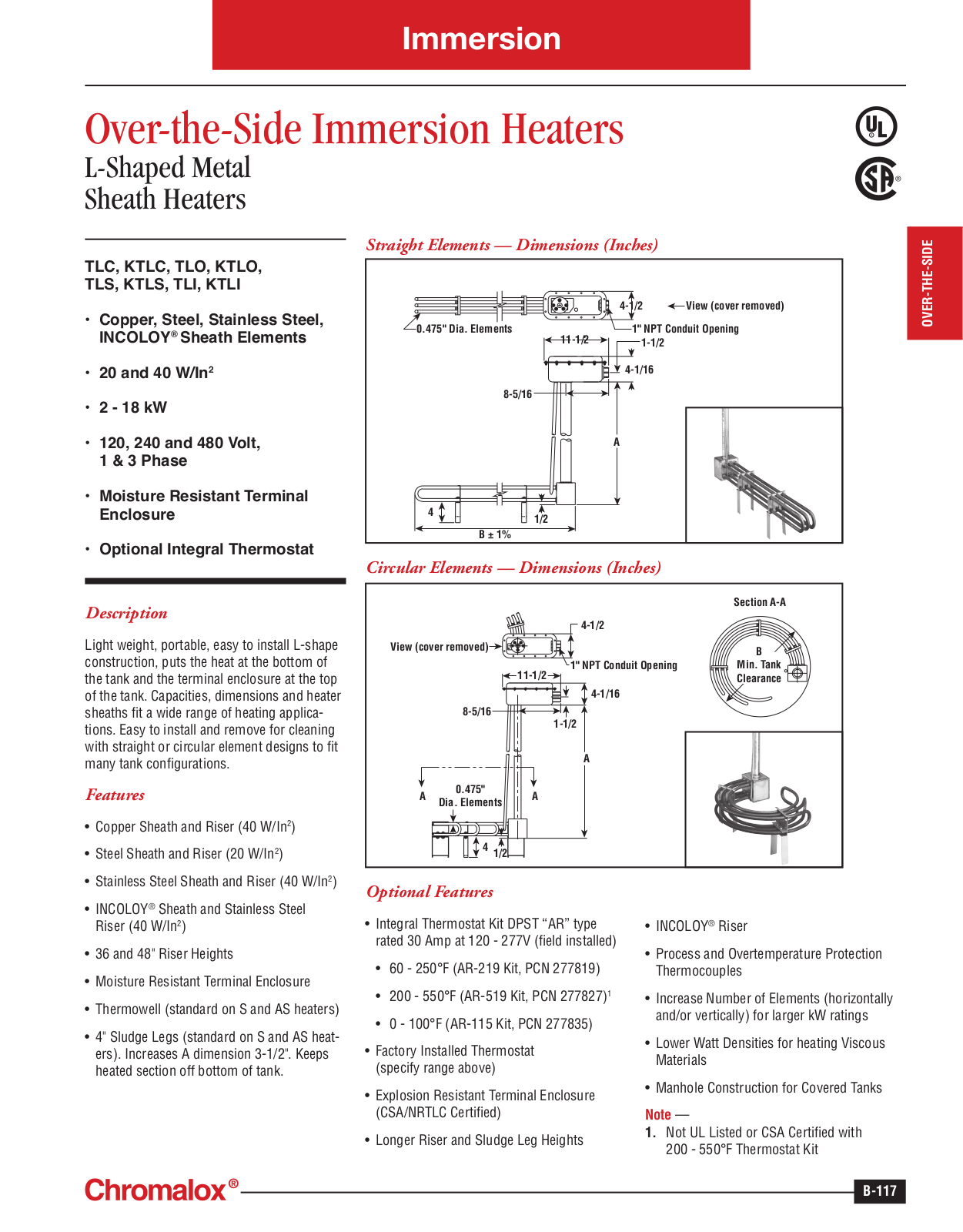 Chromalox Heaters Catalog Page