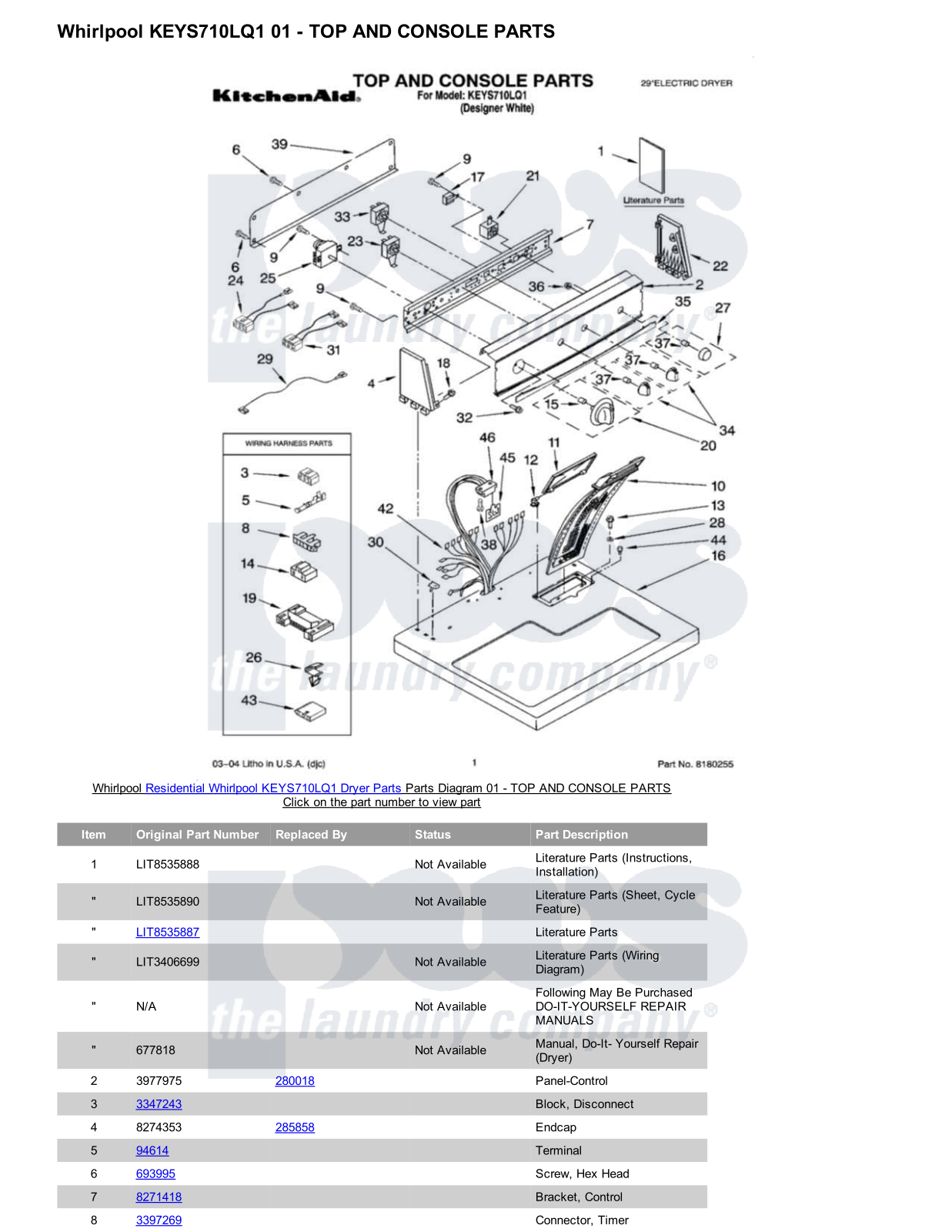 Whirlpool KEYS710LQ1 Parts Diagram