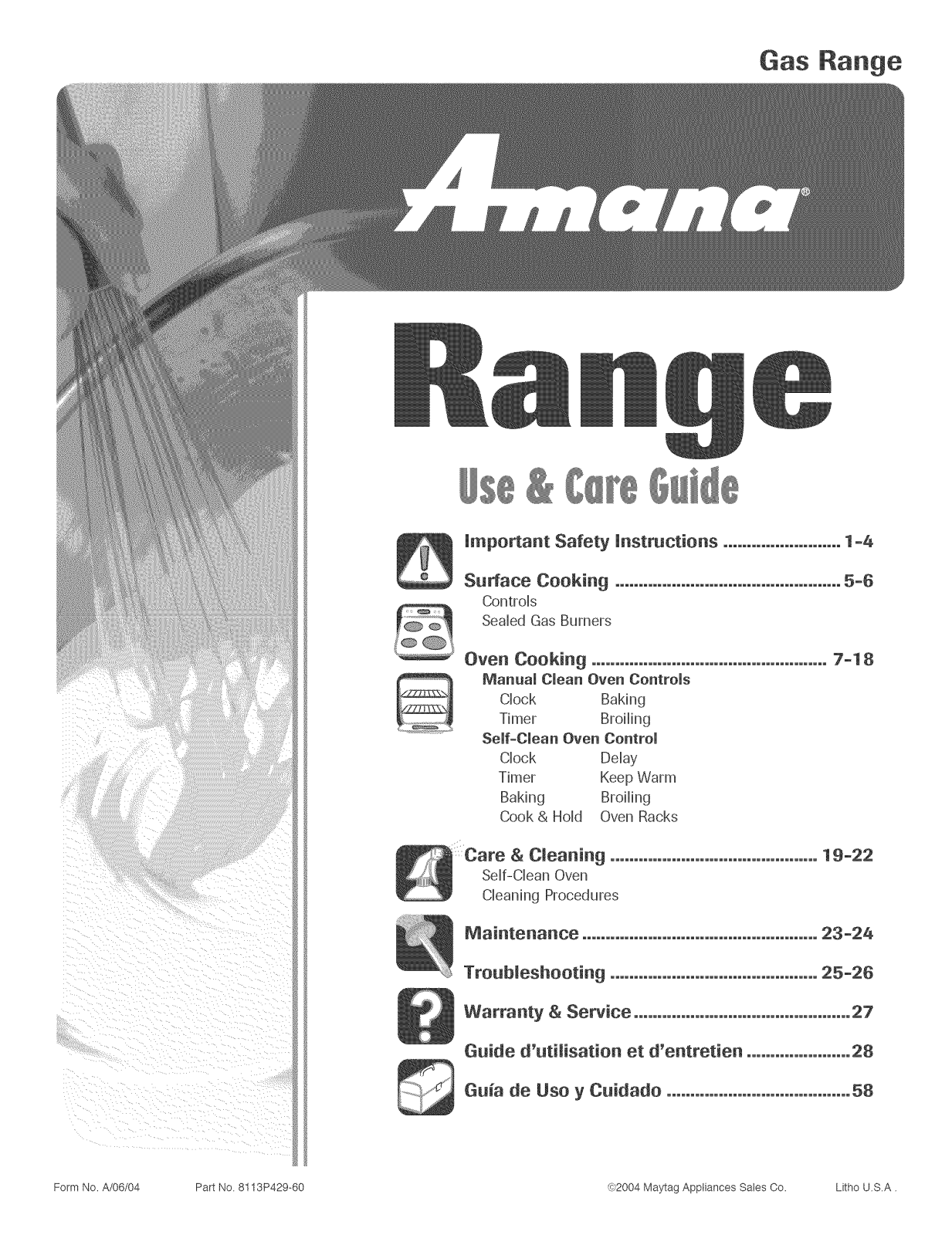Amana AGR5712ADQ, AGR5712ADW, AGR5712ADS, AGR5712ADB, AGR4412ADW Owner’s Manual