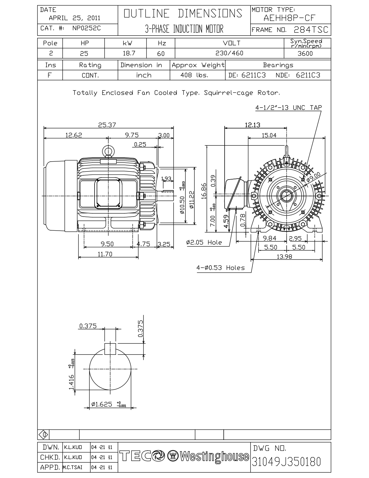 Teco NP0252C Reference Drawing