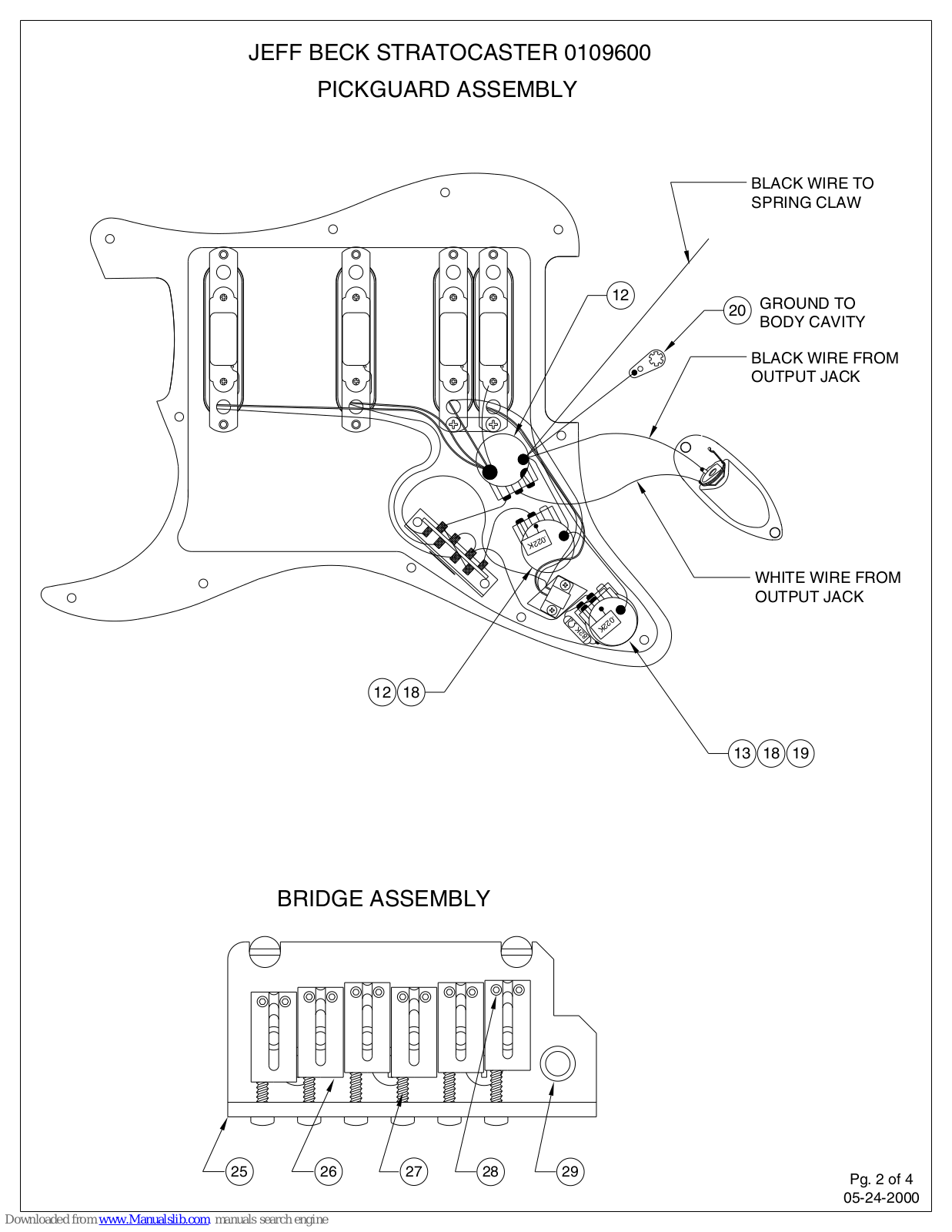 Fender Jeff Beck Stratocaster, 109600 Wiring Diagram