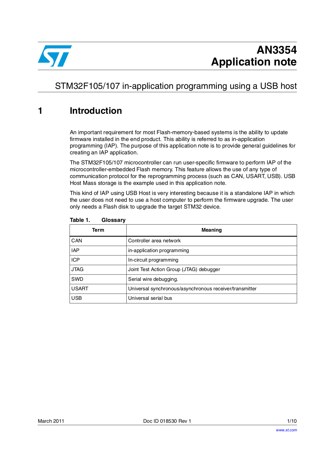 ST AN3354 APPLICATION NOTE