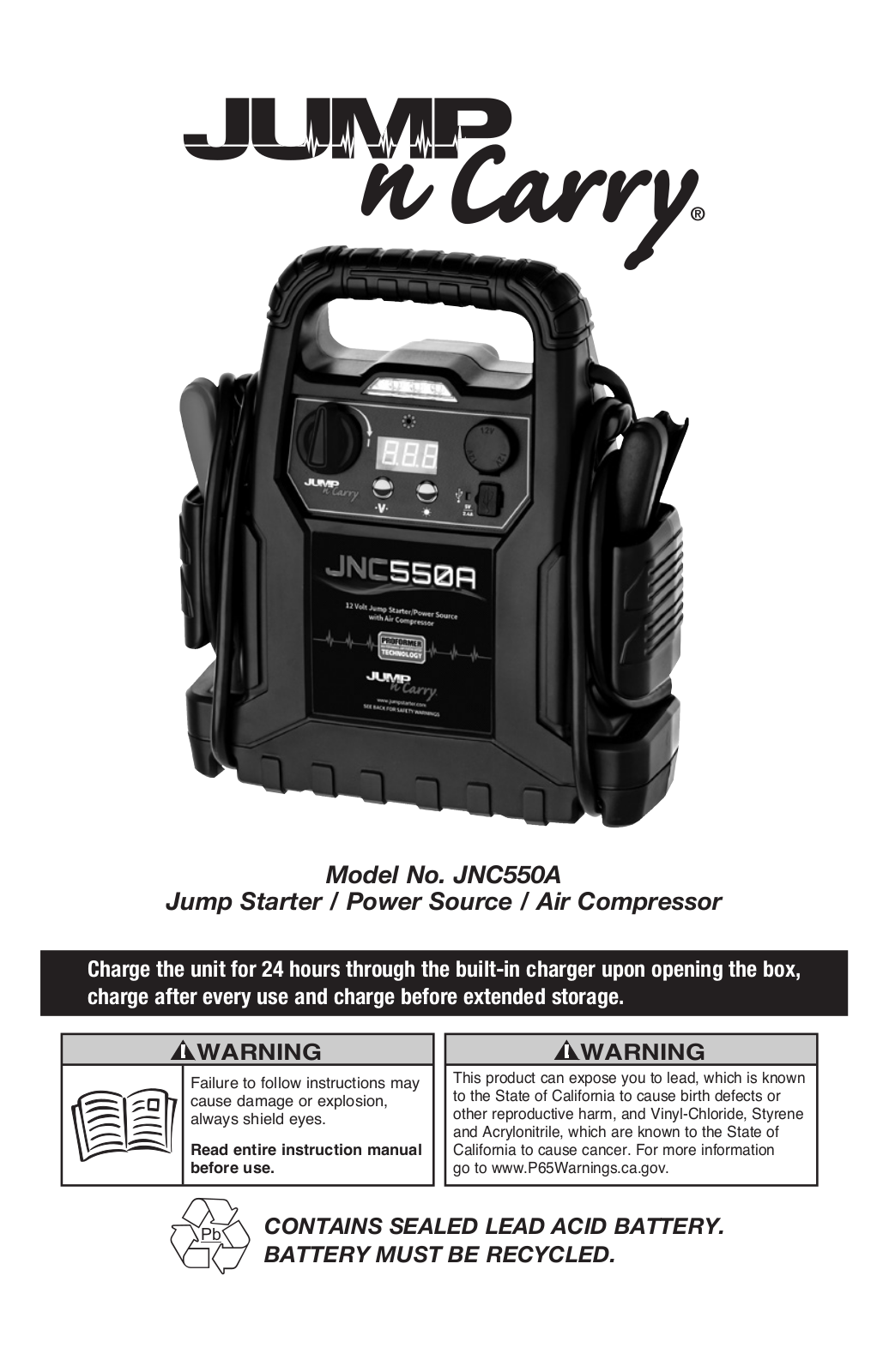 Jump n Carry JNC550A User Manual