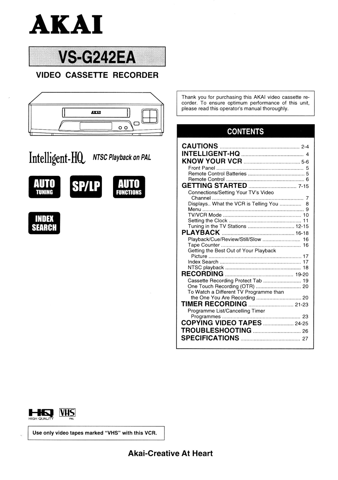 Akai VS-G242EA User Manual - ManualMachine.com