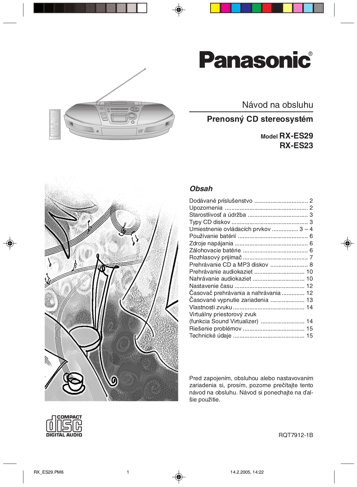 Panasonic RX-ES23, RX-ES29 User Manual